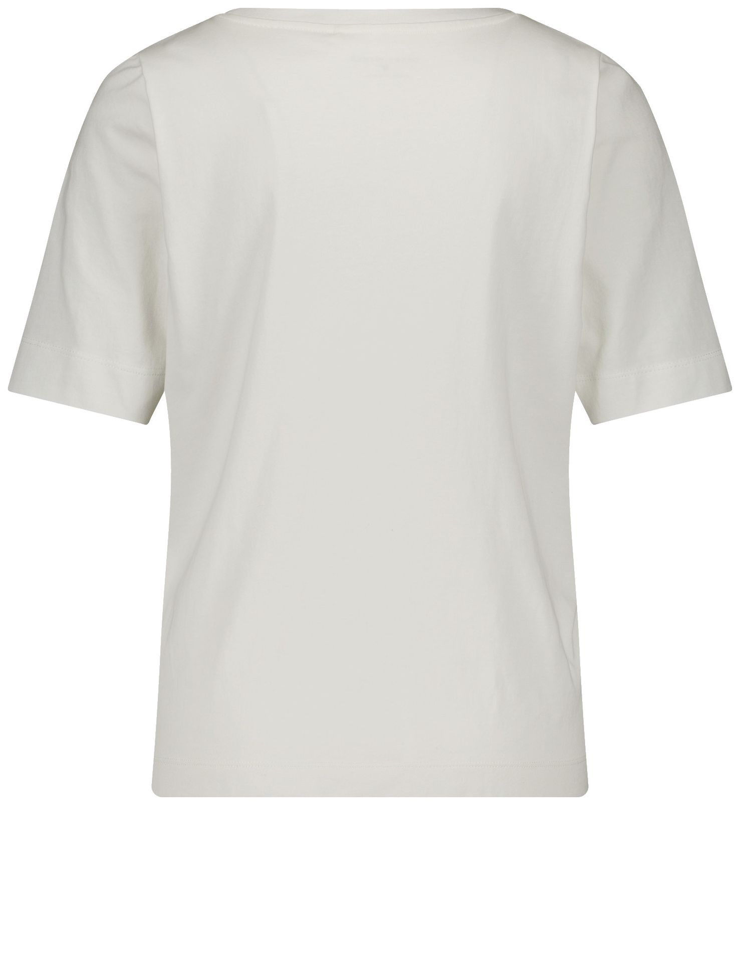 uni T-Shirt mit platziertem Motiv-Druck aus reinem Baumwoll-Jersey