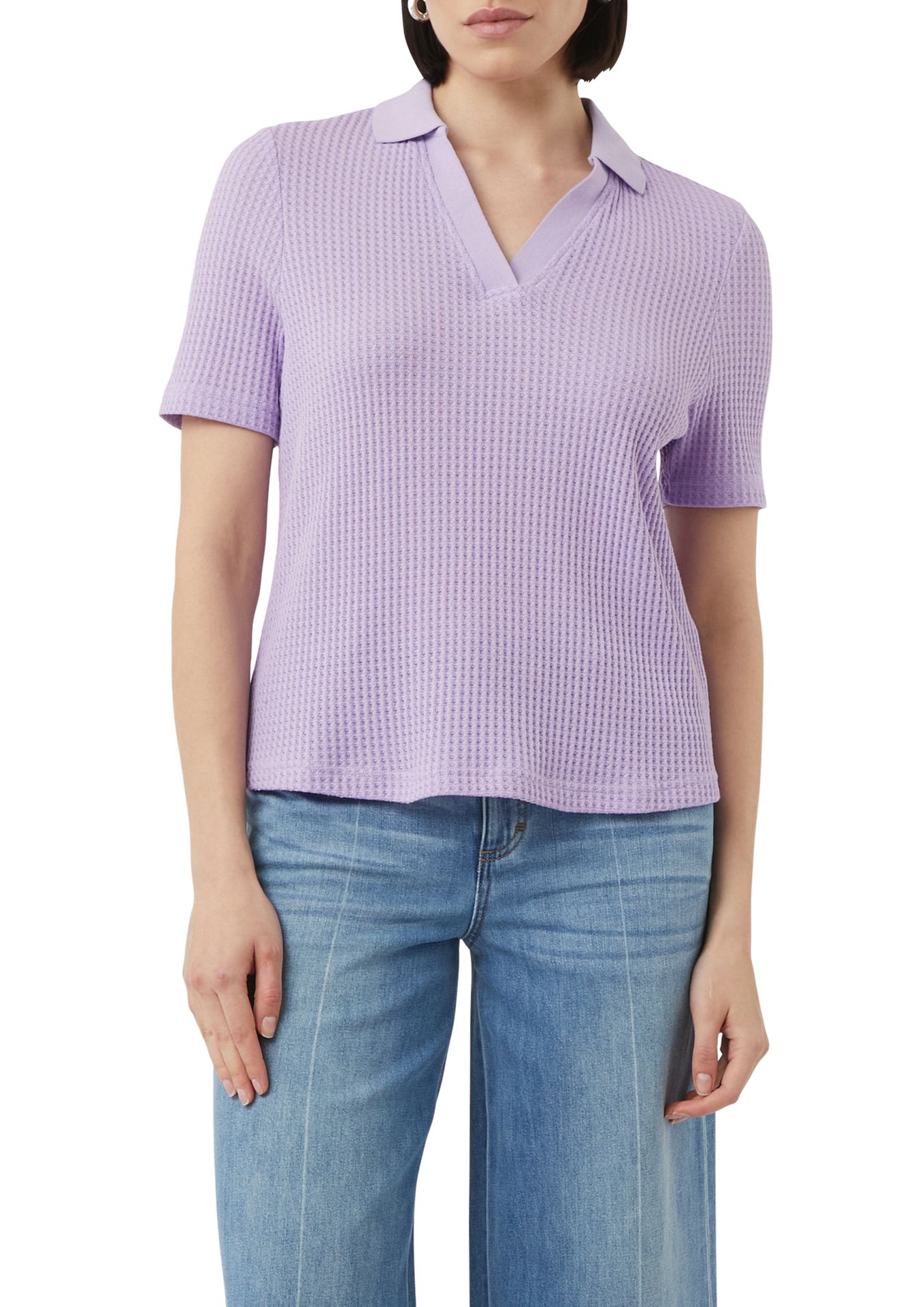 uni Polo-Shirt aus grobem  Waffelpiquee in Baumwoll-Mix