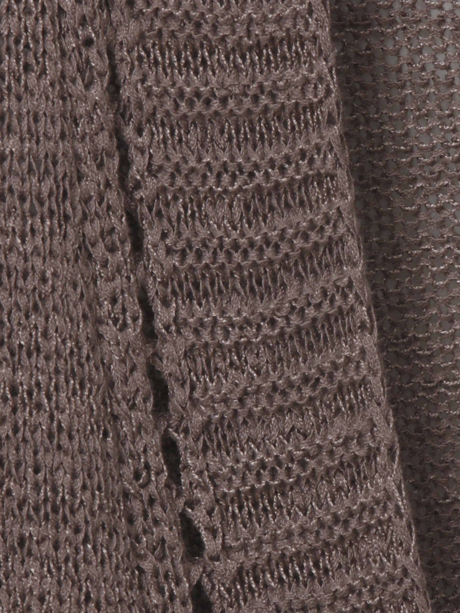offene 3/4 Arm Strick-Jacke mit Ajour-Muster aus Baumwoll-Mix