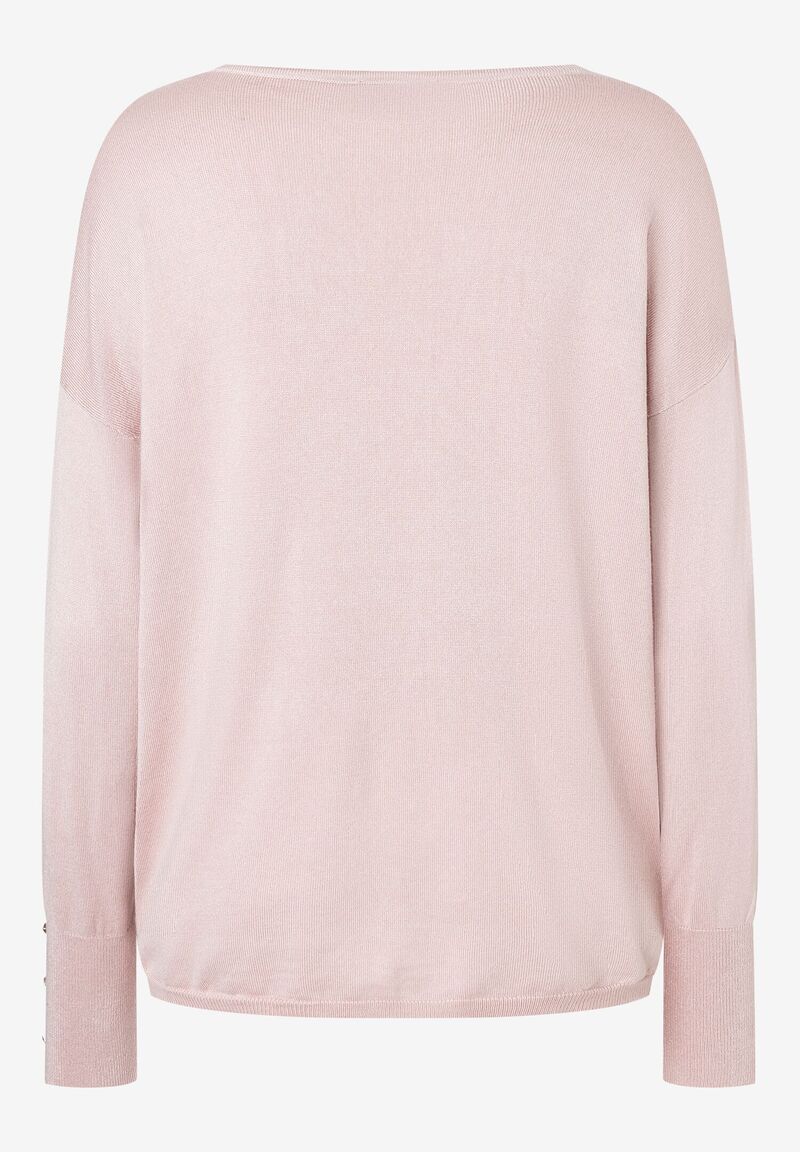 Feinstrick-Pullover  aus Viskose-Mix mit Zierknöpfen