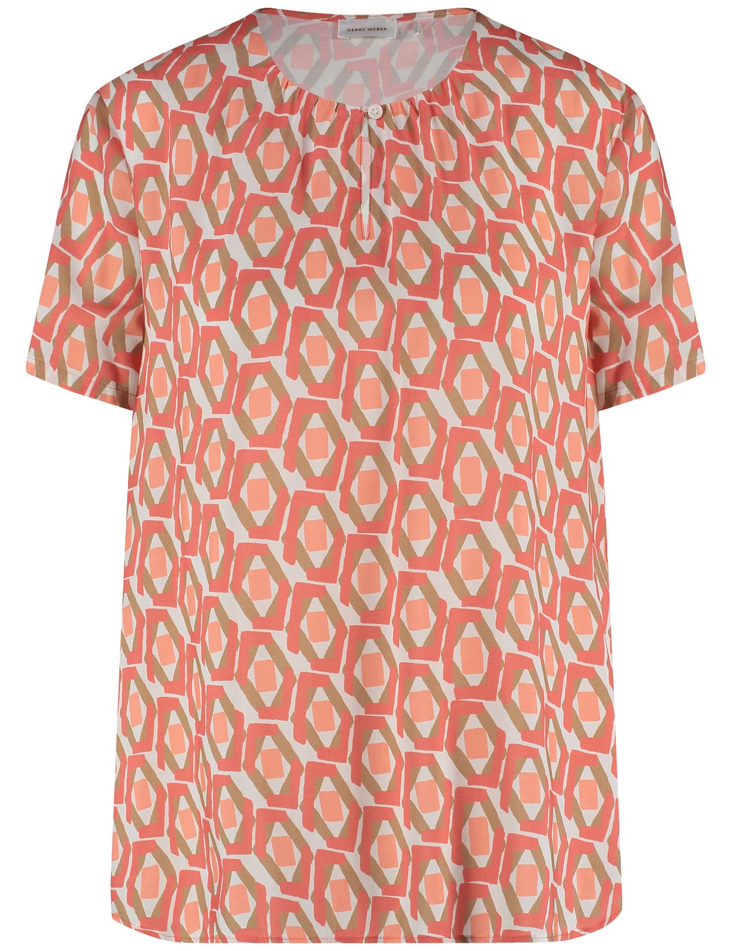 Schlupfbluse im graphischem Allover-Print aus reiner Viskose