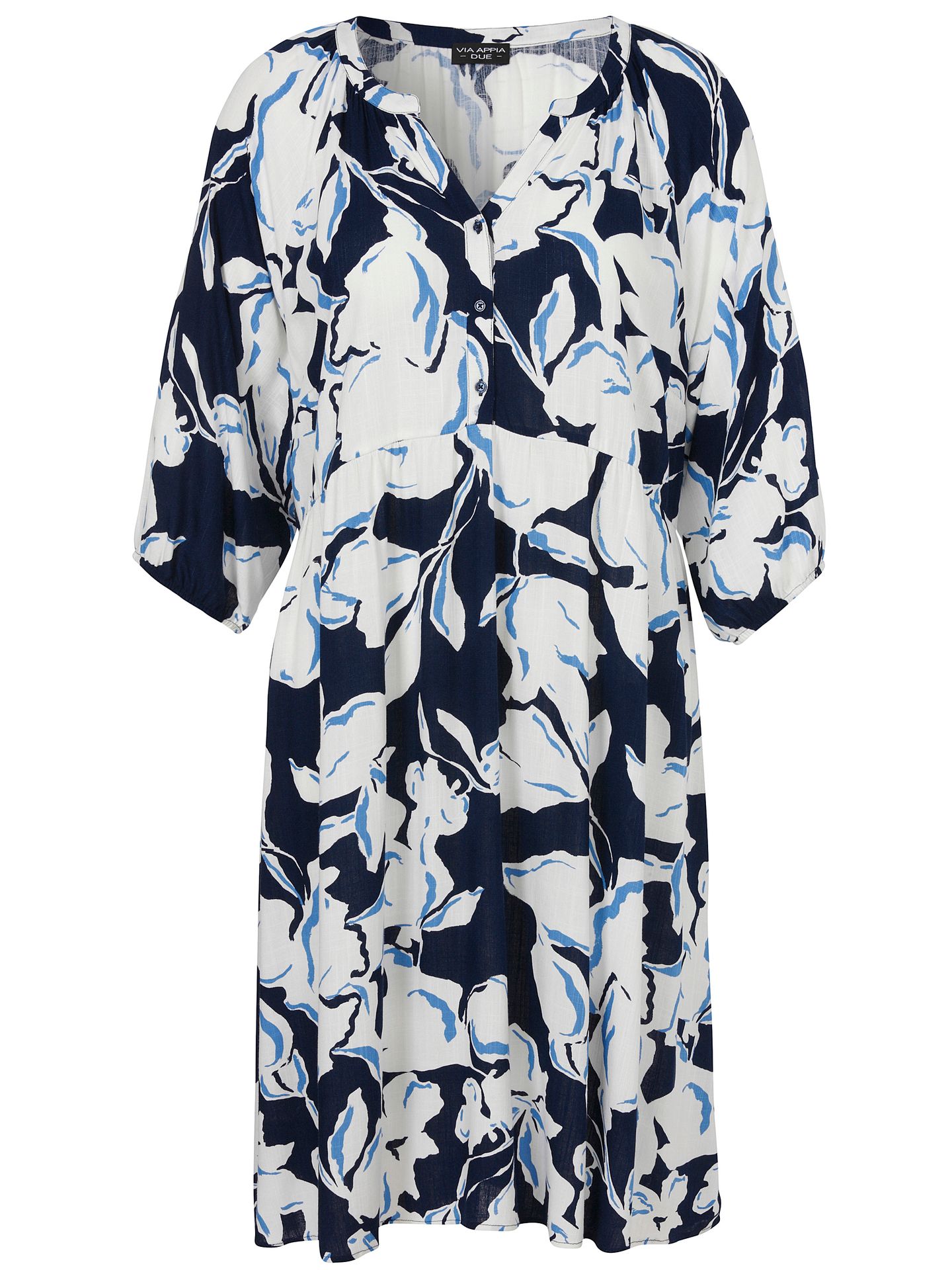 luftiges Sommer-Kleid mit großfloralem Print aus Viskose