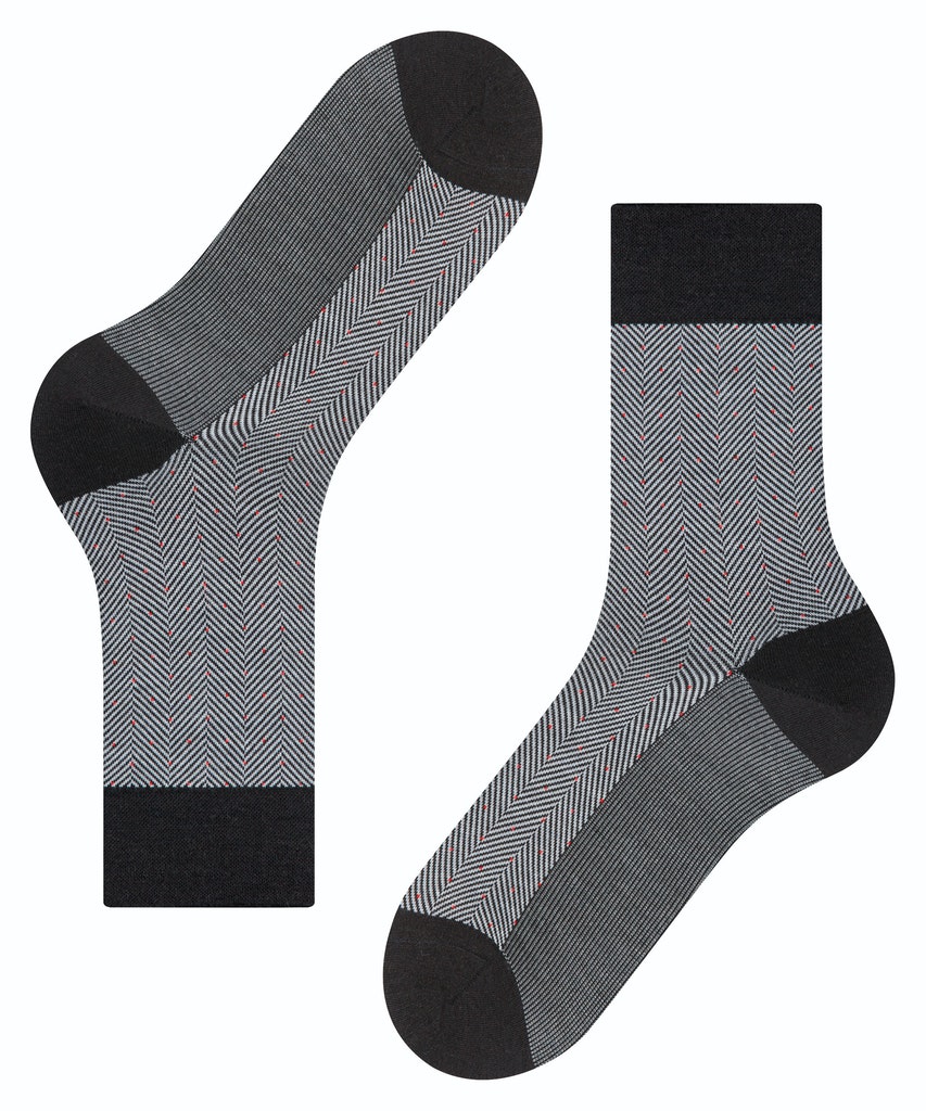Woll-Socke "Sensitive Herringbone" ohne Gummidruck