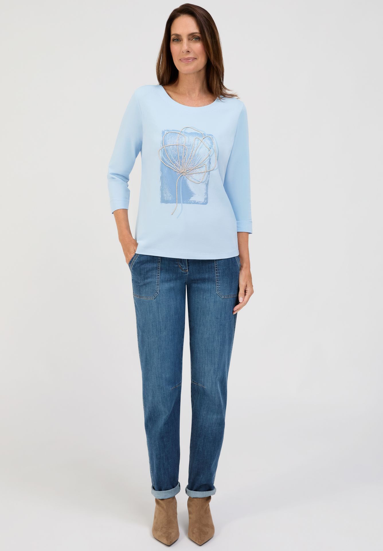 3/4 Arm-Shirt "DINI" mit Frontmotiv aus