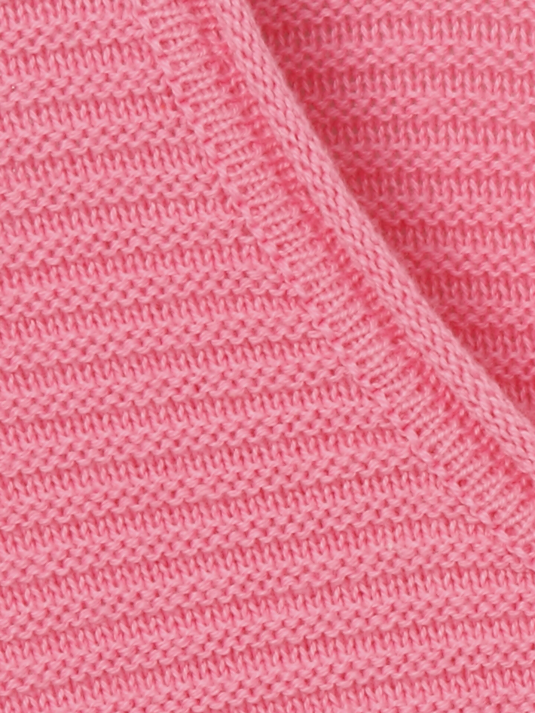 unifarbener Baumwoll-Pullover mit  Struktur