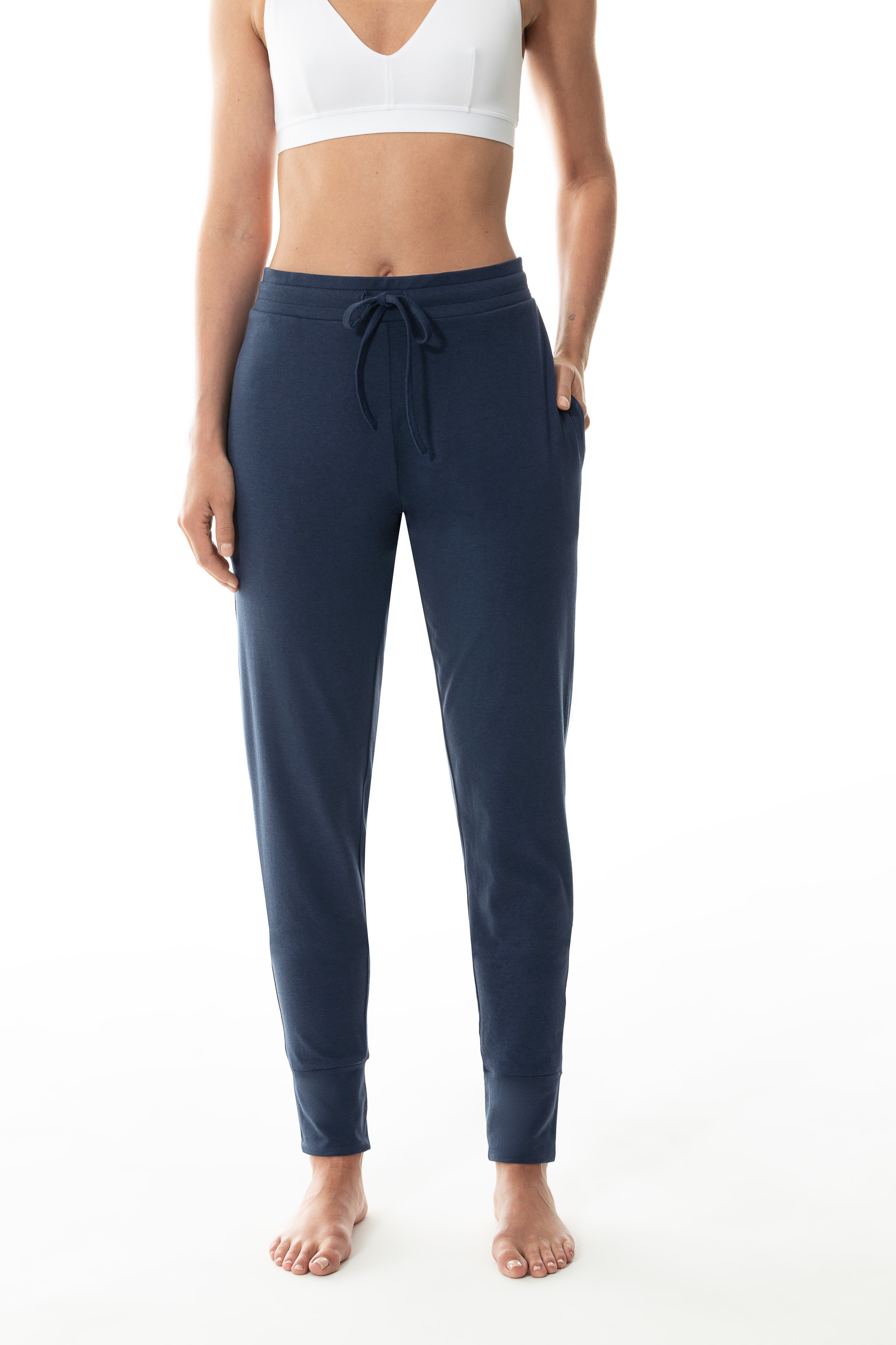 lange Herren-Lounge-Hose aus Baumwoll-Modal-Jersey