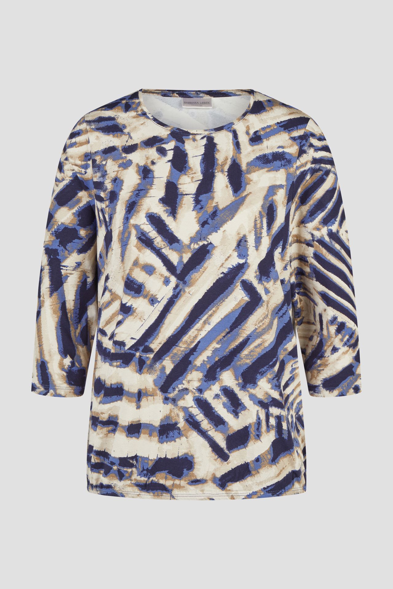 3/4 Arm-Shirtmit Allover-Druck aus elastischer Viskose