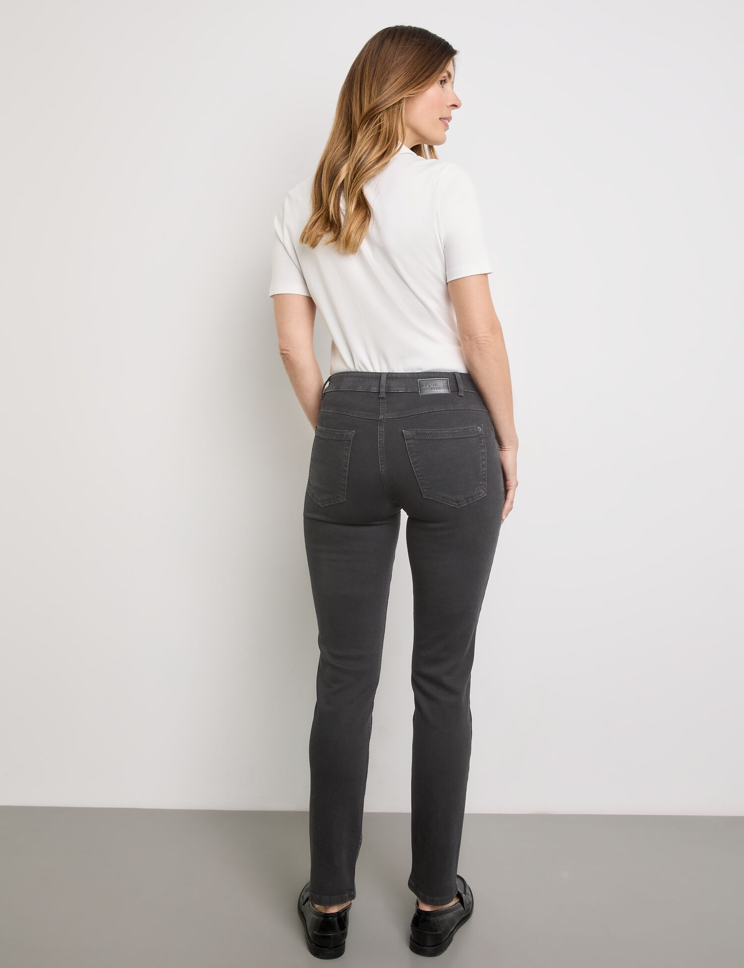 Damen-5-Pocket-Jeans aus elastischem Baumwoll-Denim