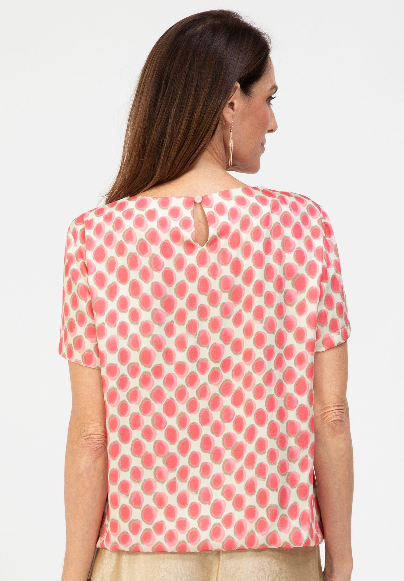 edles Blusenshirt "DARIN" mit frischem Allover-Tupfen-Dessin aus reiner Viskose