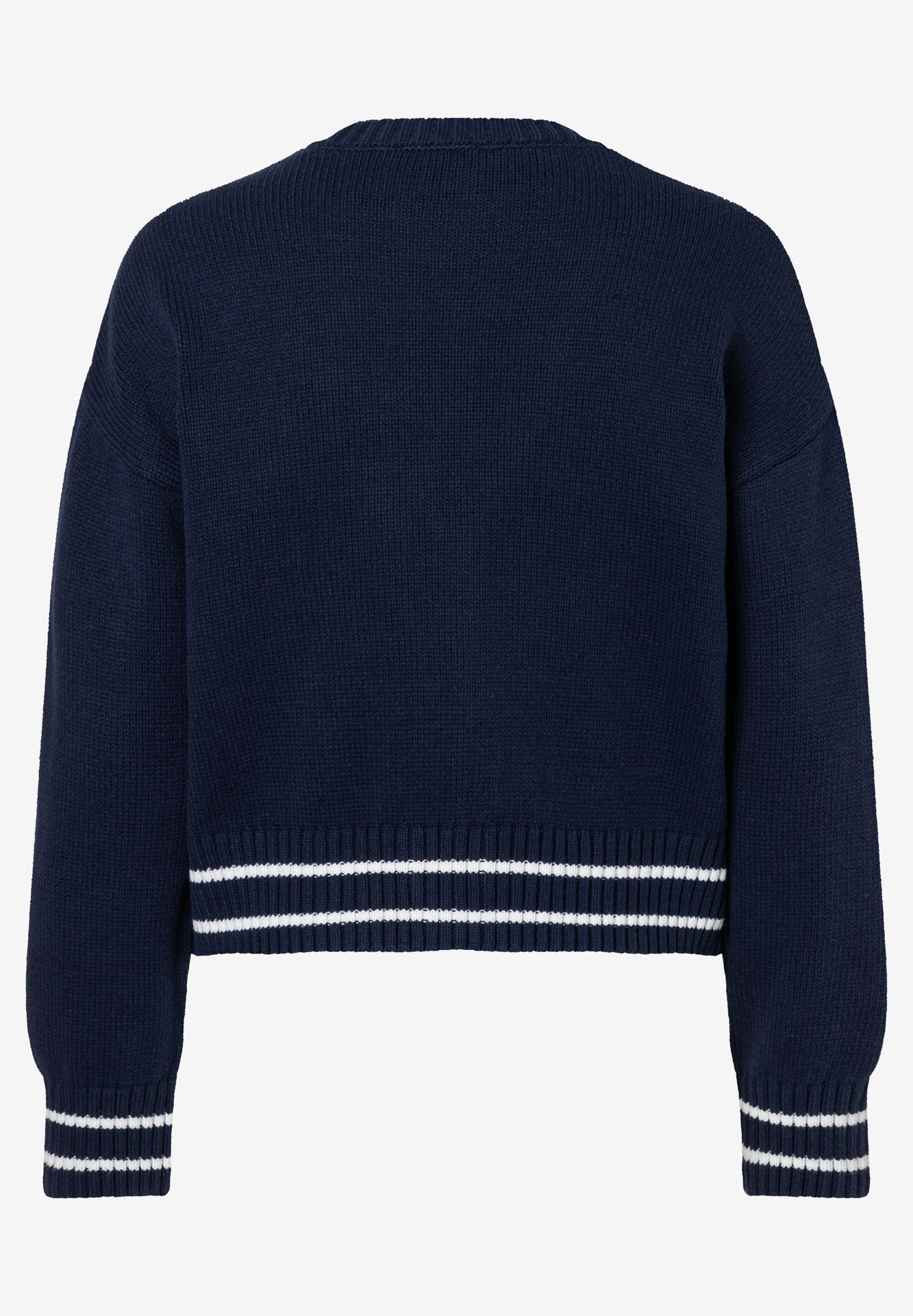 kurzer modischer Cardigan mit eingestricktem Herz aus Baumwoll-Mix