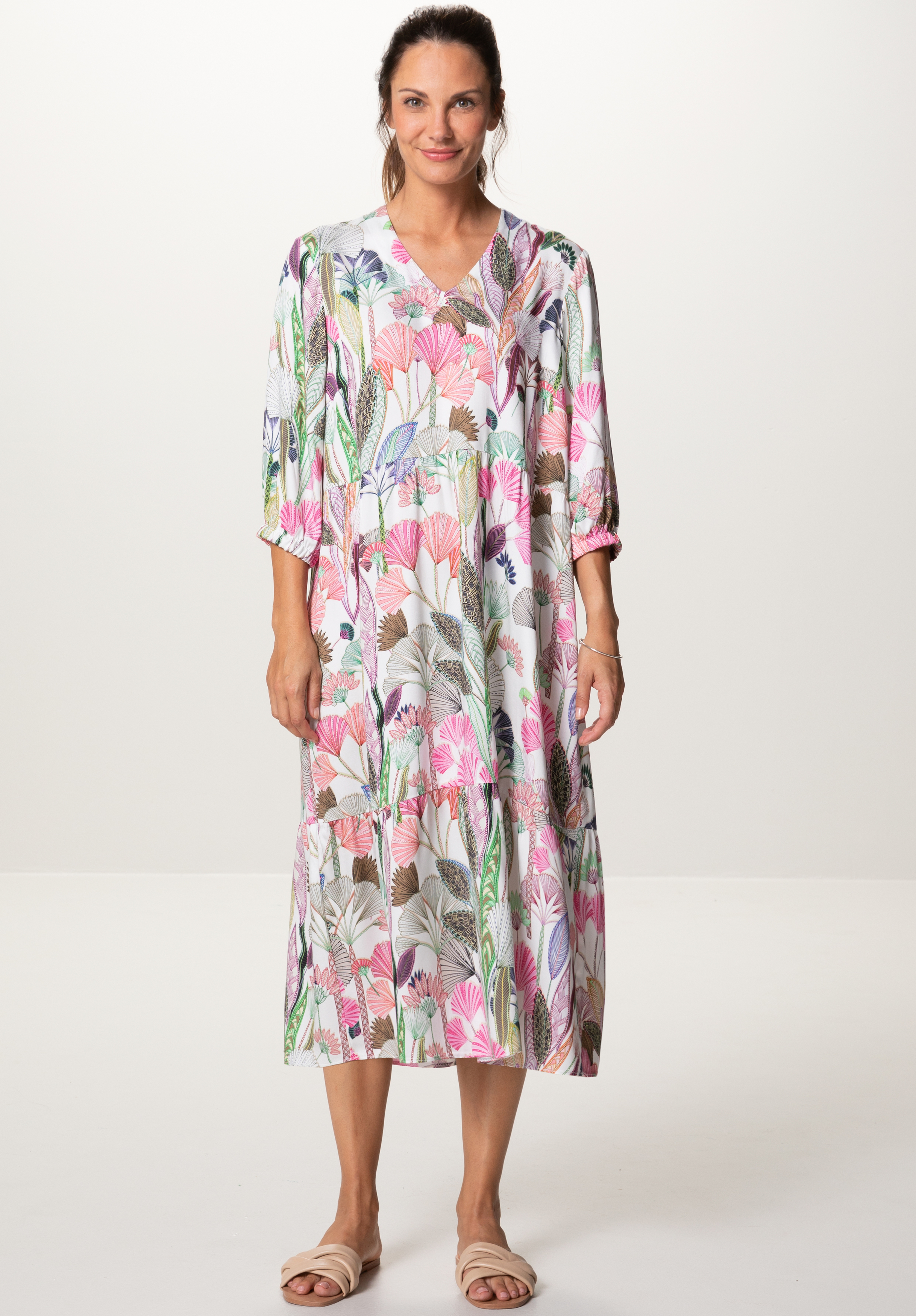 Kakaden-Kleid "DILIANE" aus reiner Viscose mit floralem Muster