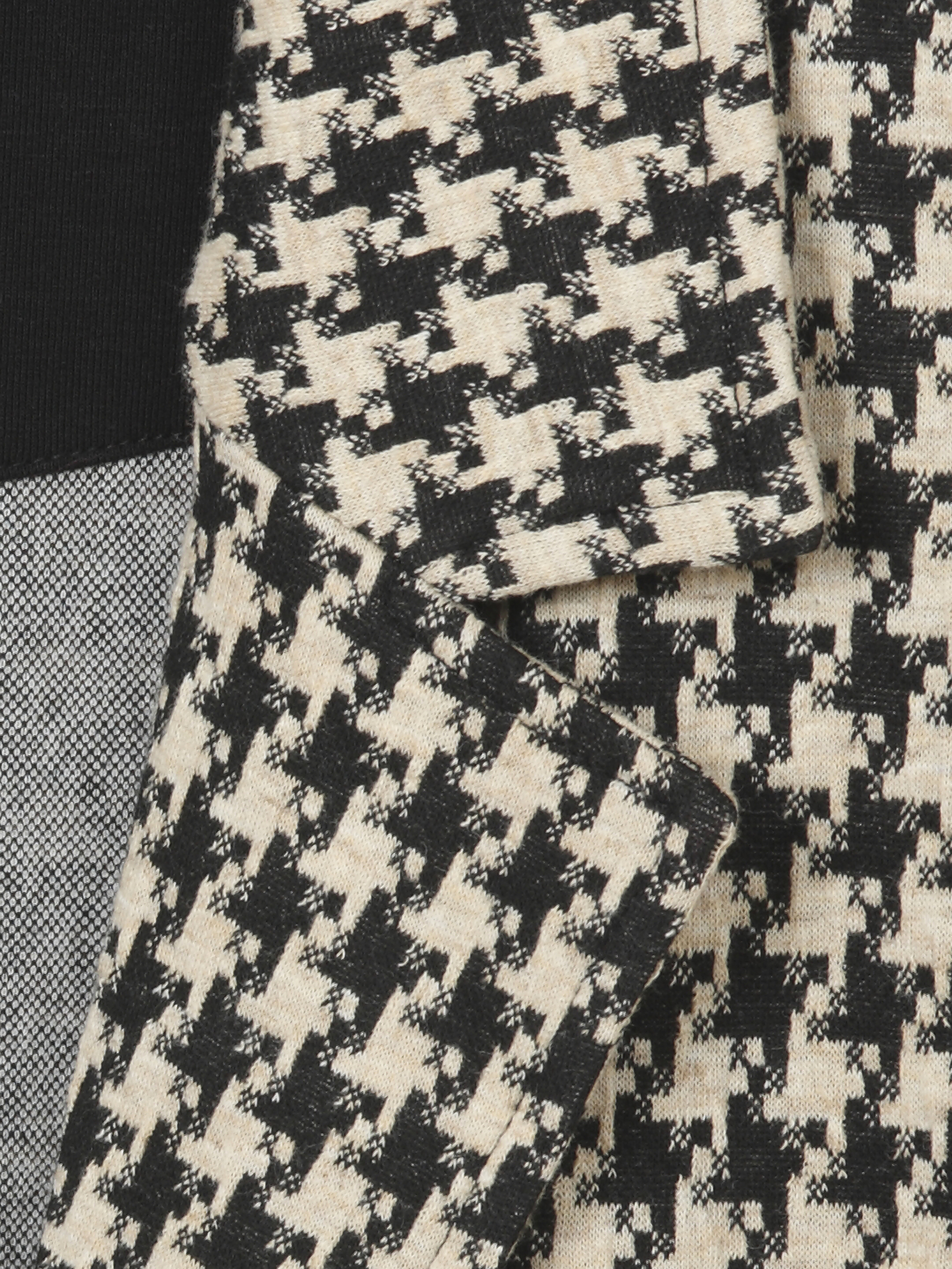 Oversized Damen-Jersey-Blazer mit Hahnentritt-Jacquard