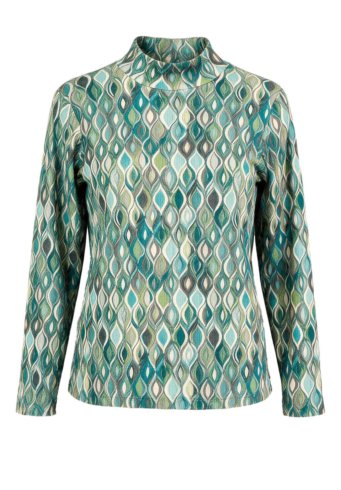 Langarm-Shirt "GRETA" mit Allover-Print aus Baumwoll-Jersey