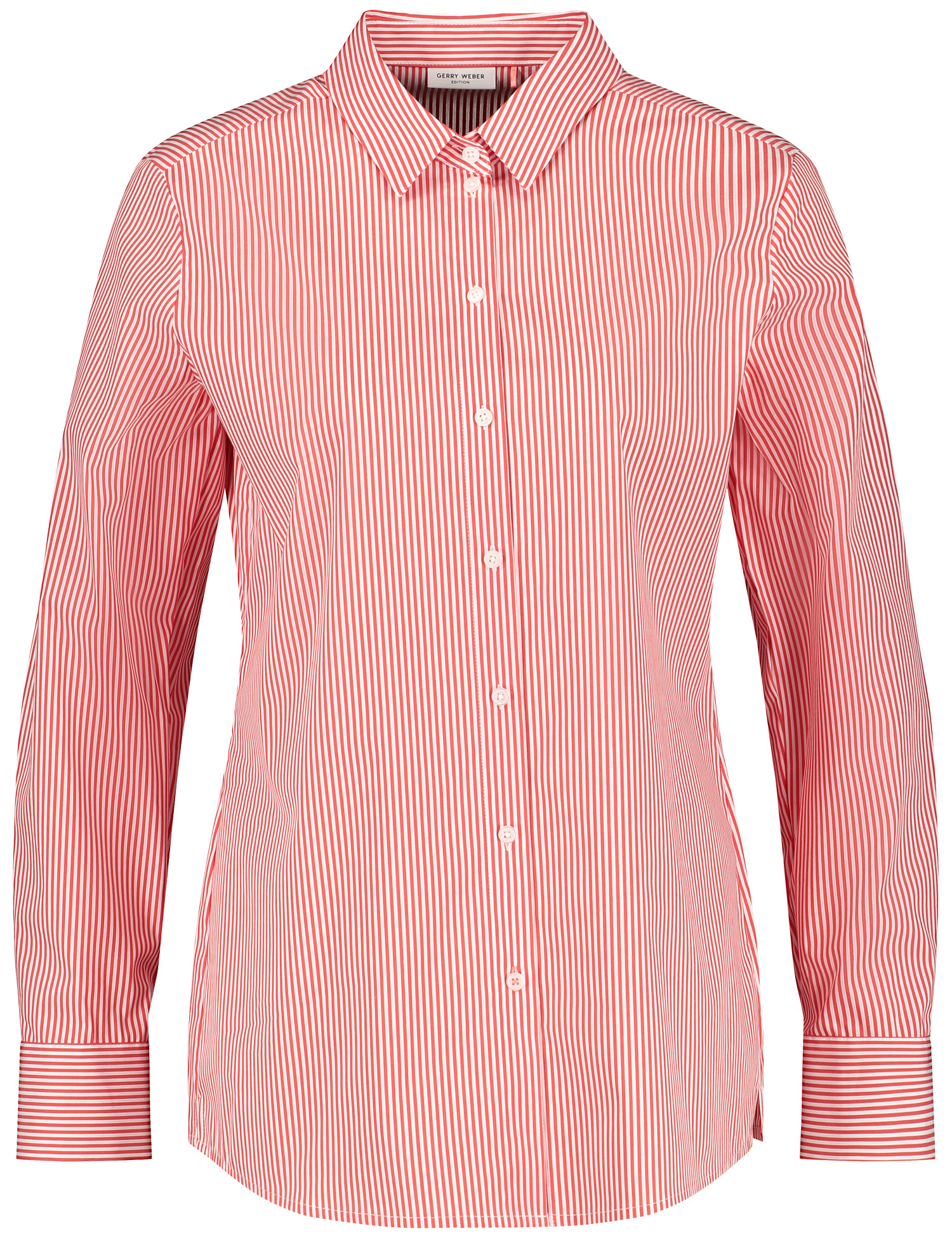 Hemdbluse aus Baumwoll-Mix-Gewebe Fineliner-Streifen und 1/1 Arm