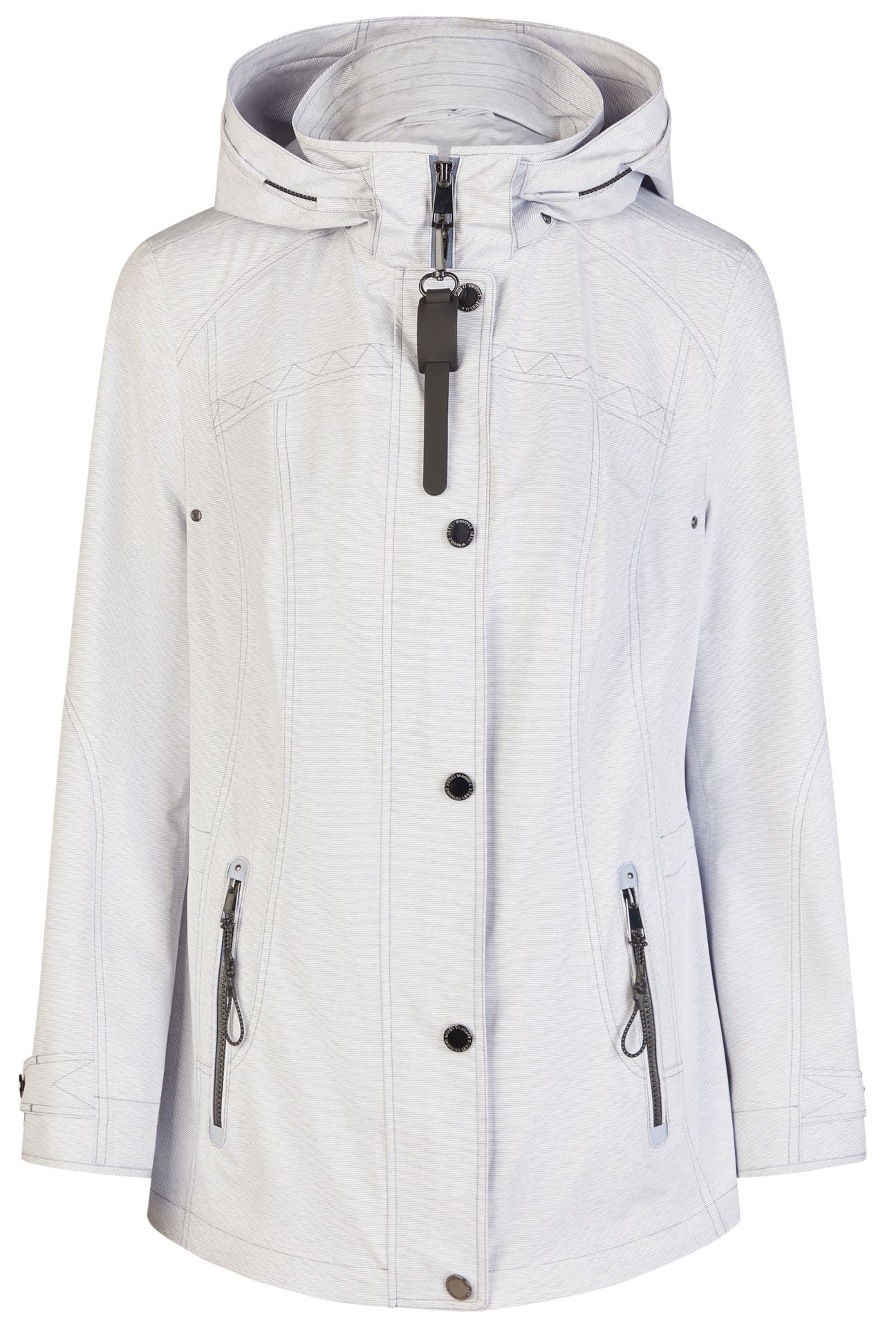 dezent gestreifte Funktionsjacke mit Kapuze