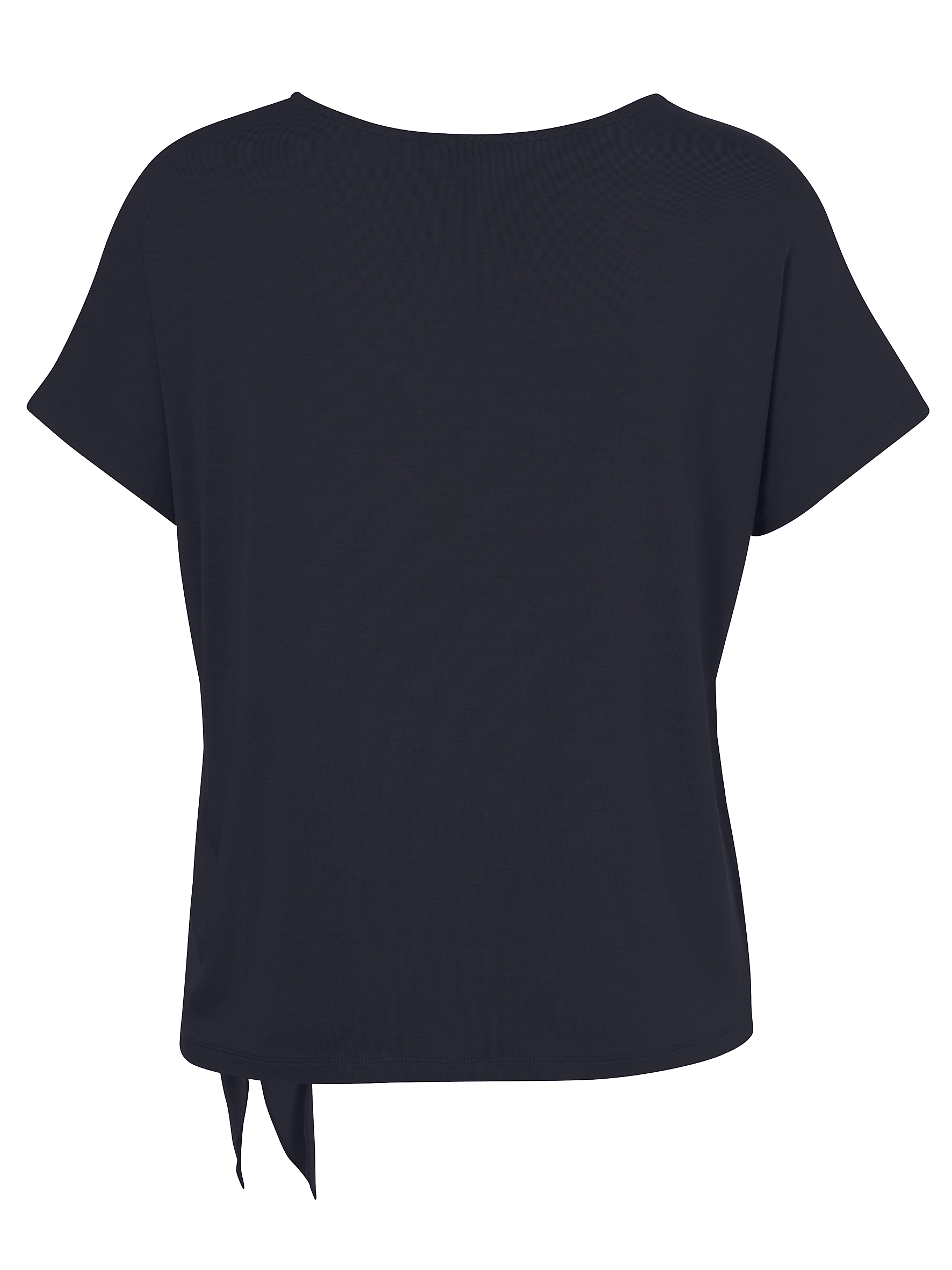 uni T-Shirt mit Binde-Knoten und überschnittenem Arm aus Viskose-Jersey
