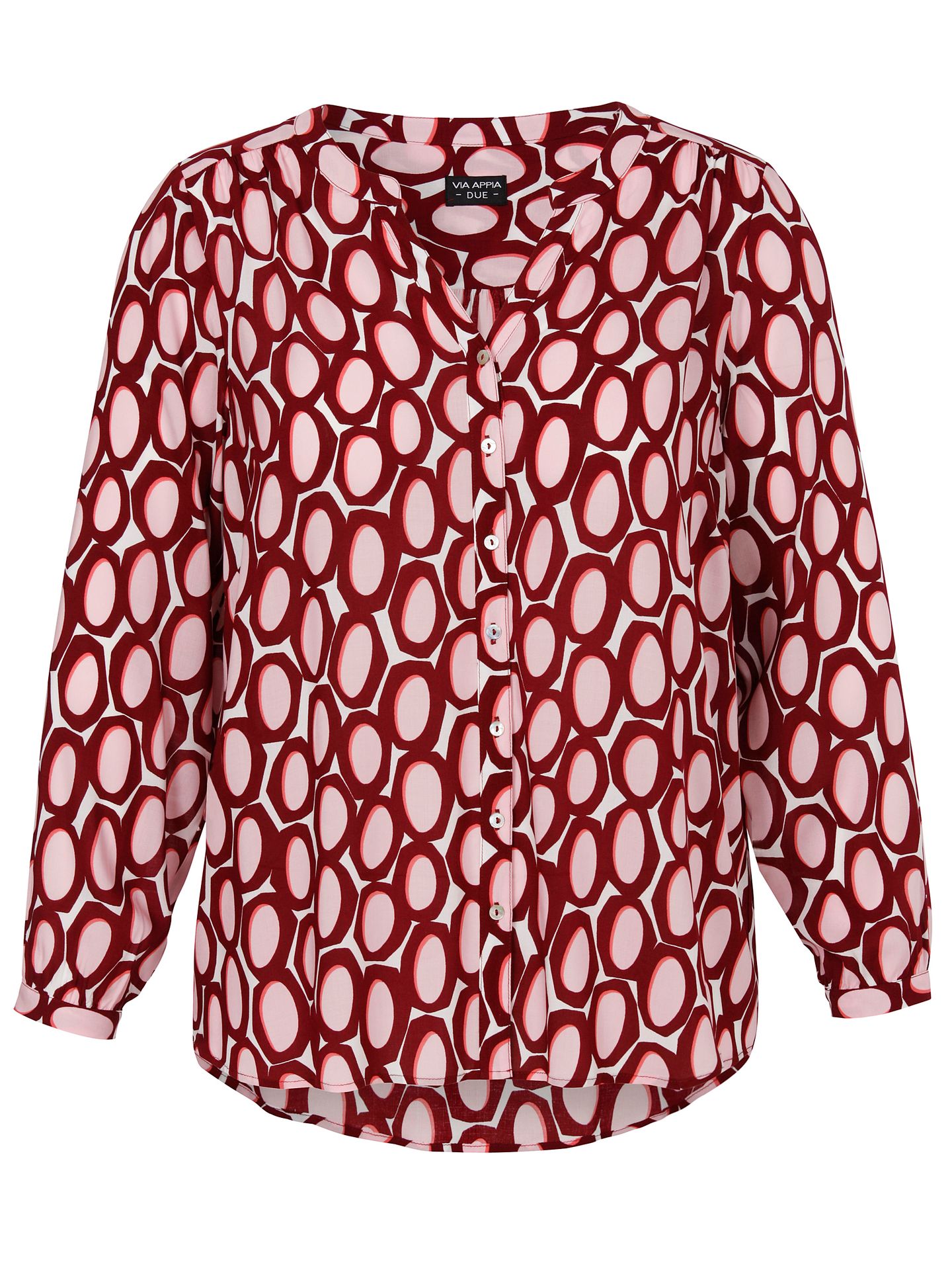 Bluse mit graphishem Allover-Muster aus reiner Viskose