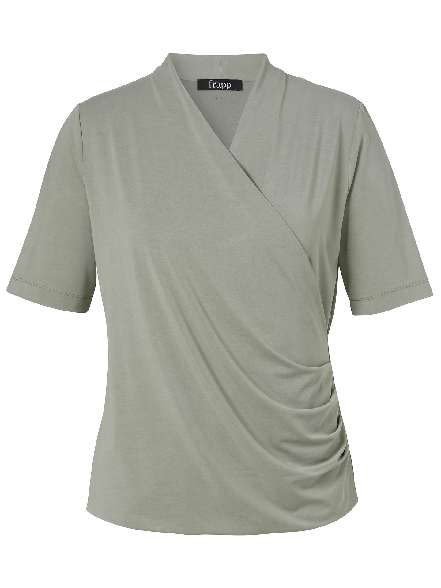 uni T-Shirt in Wickeloptik aus Modal-Mix