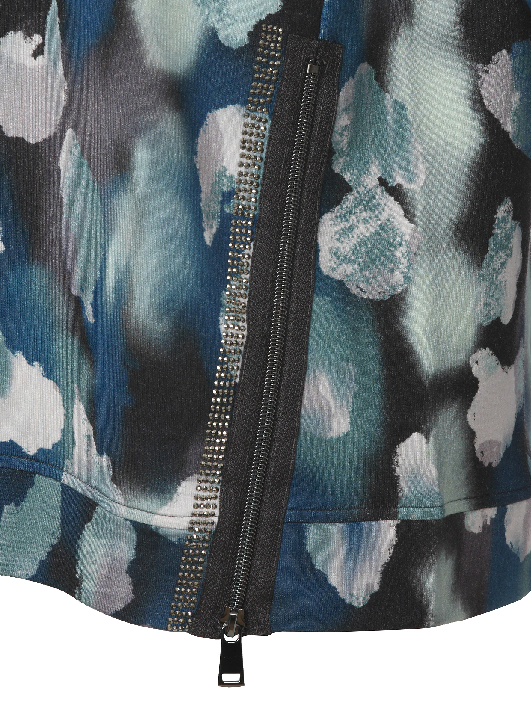 gemustertes Sweatshirt mit seitl. RV