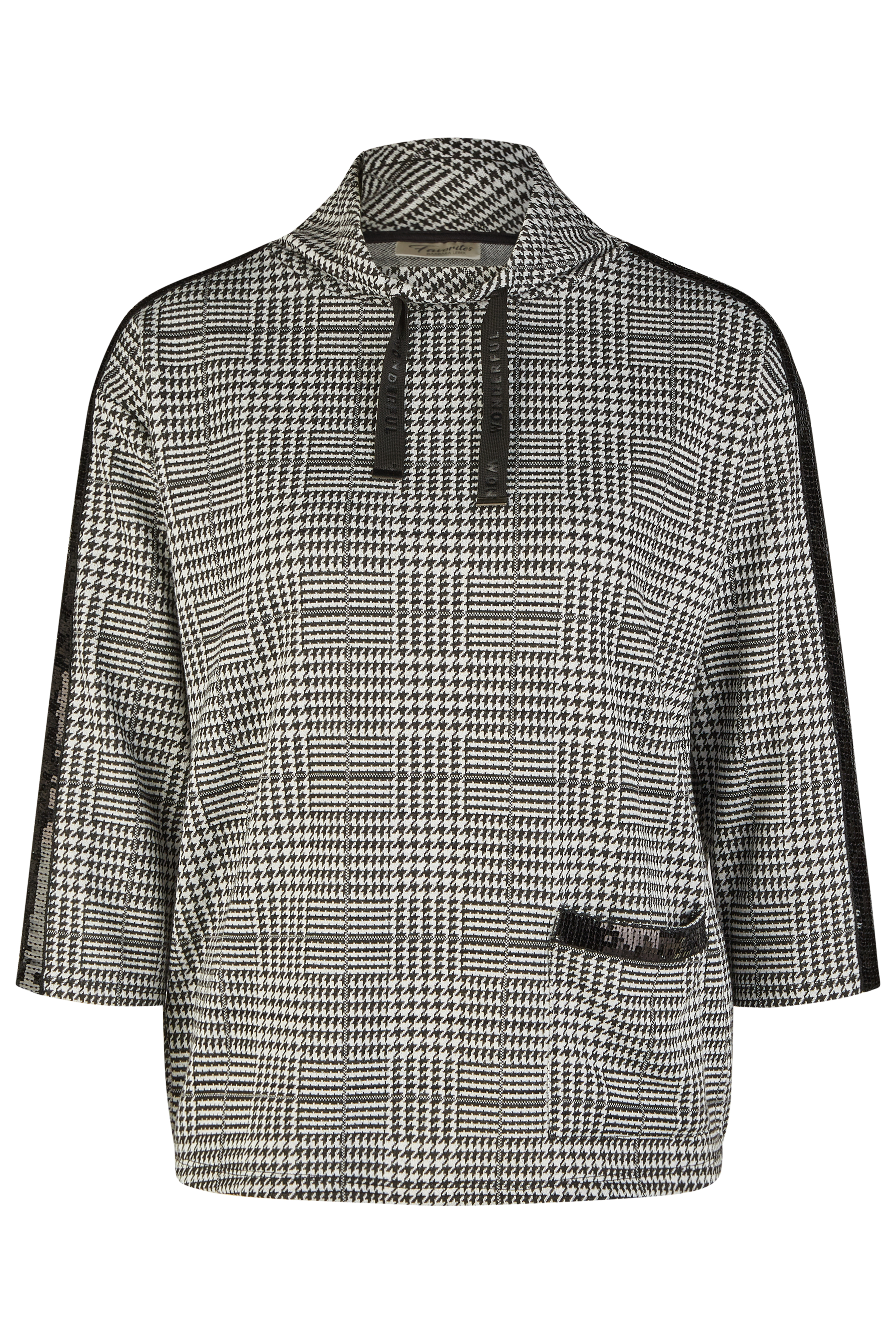 kariertes Sweat-Shirt mit Pailetten