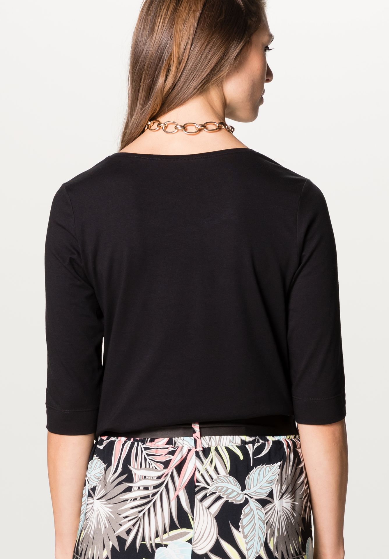uni Basic-T-Shirt "DIELLA" aus Baumwoll-Modal-Mix