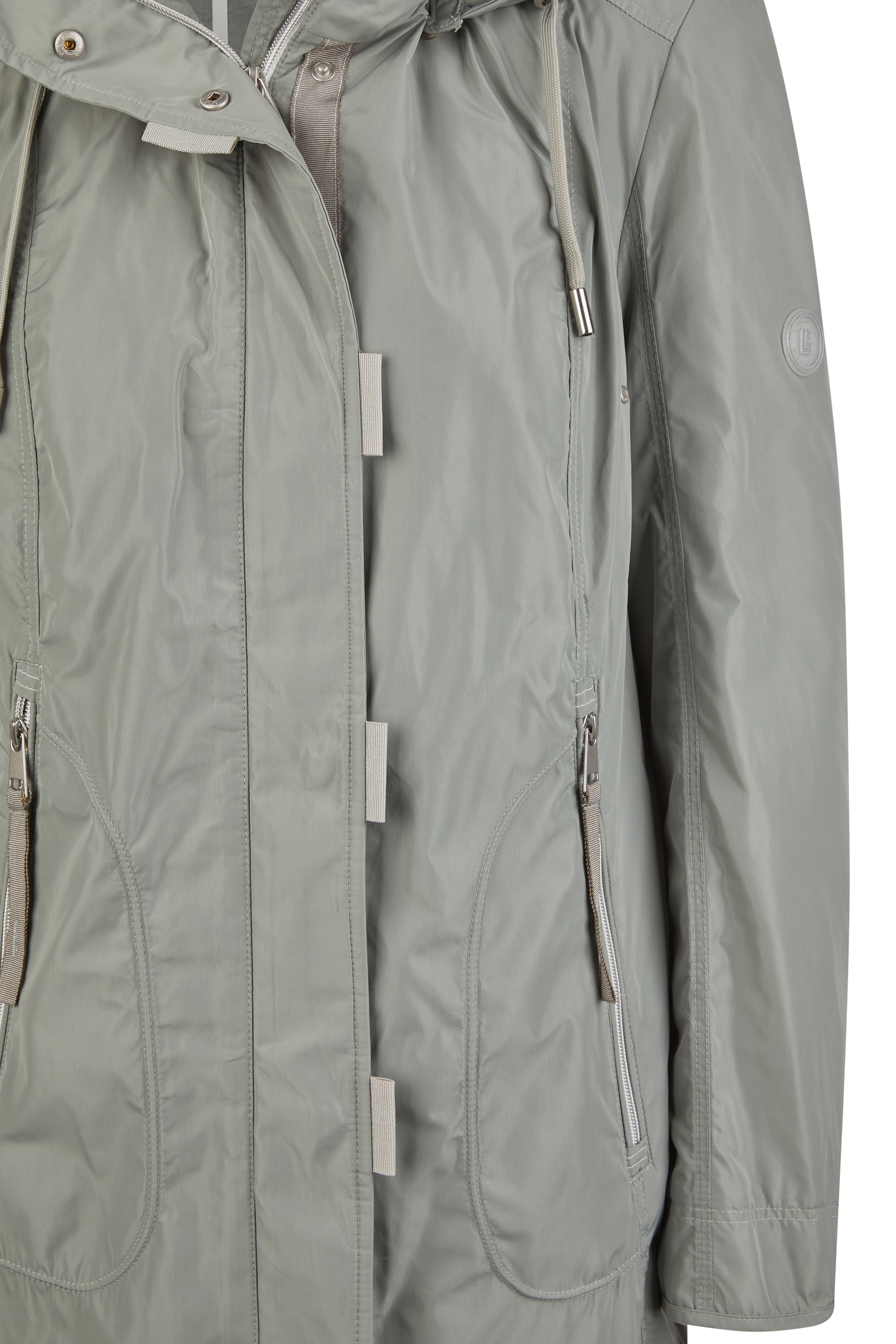 lange ungesteppte Outdoor-Jacke mit Kapuze