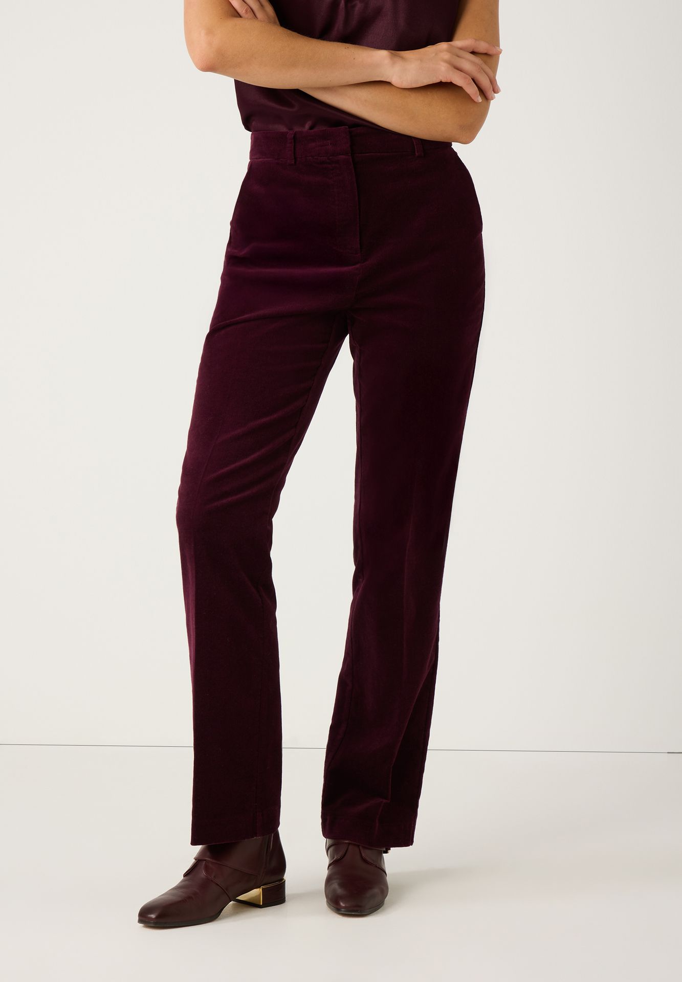 Anzugshose aus Baumwoll-Samt