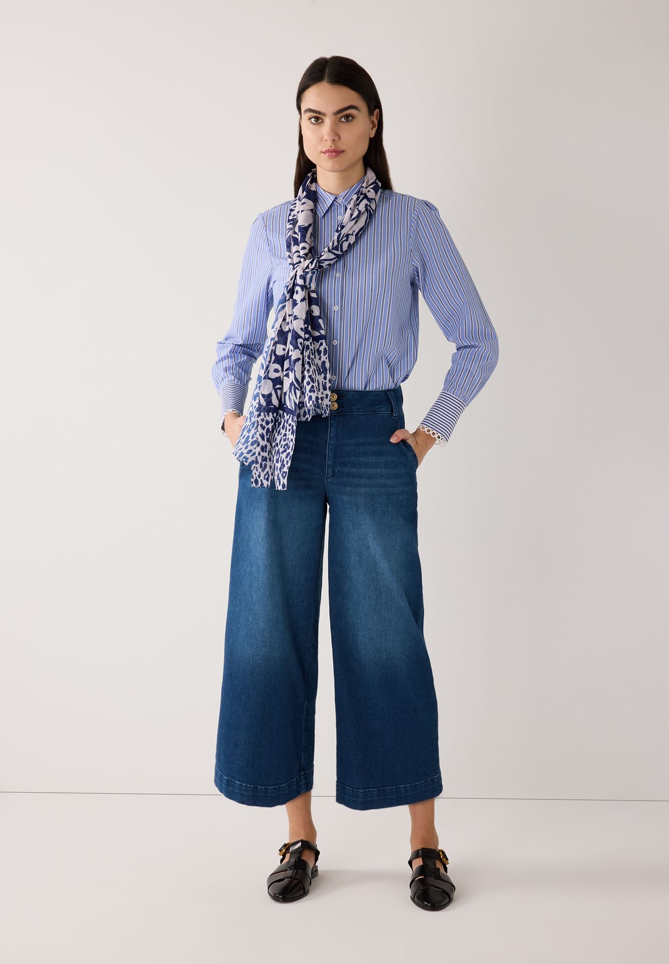 fließender Flower-Print-Schal