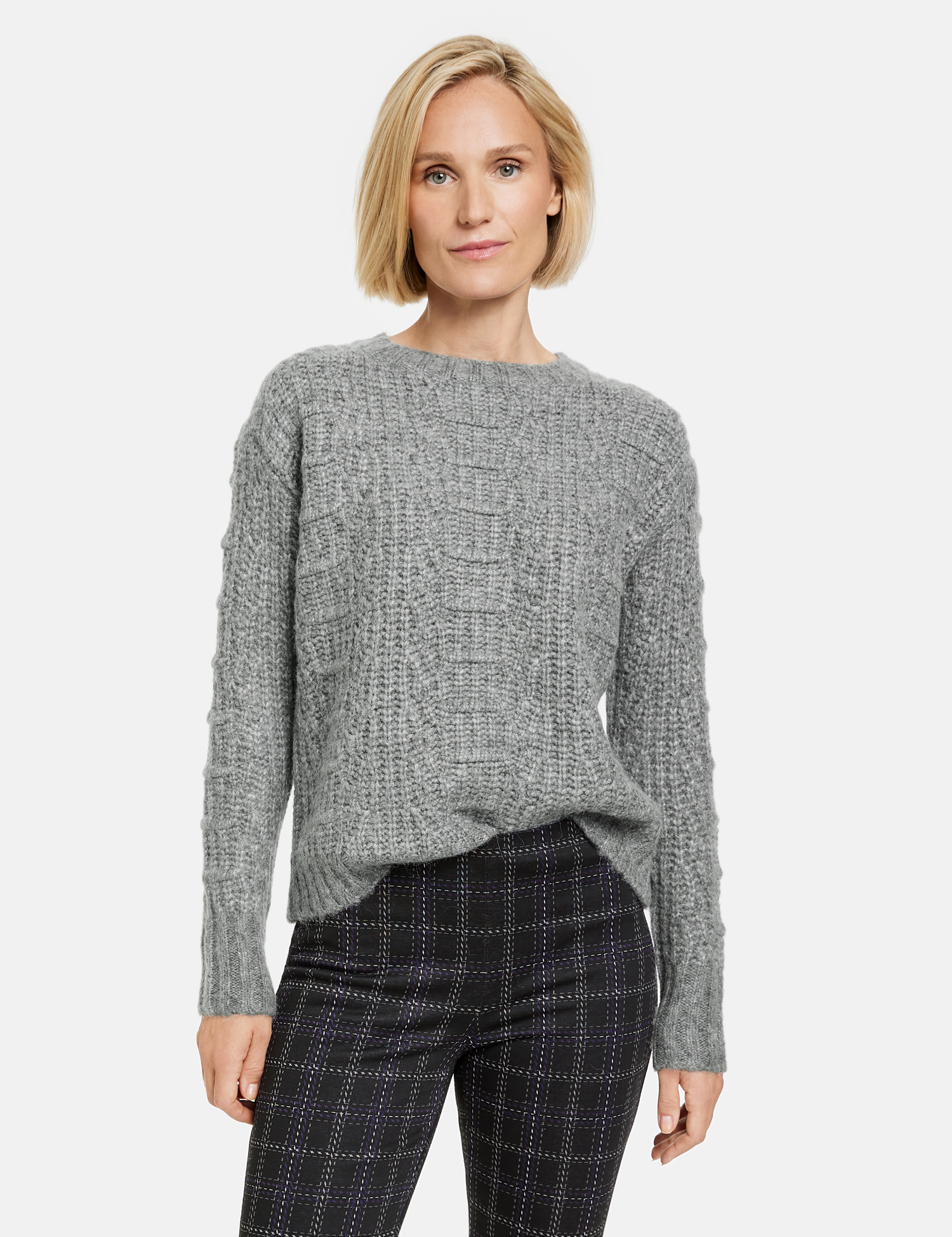 grober Strick-Pullover aus Wolle mit Alpaka