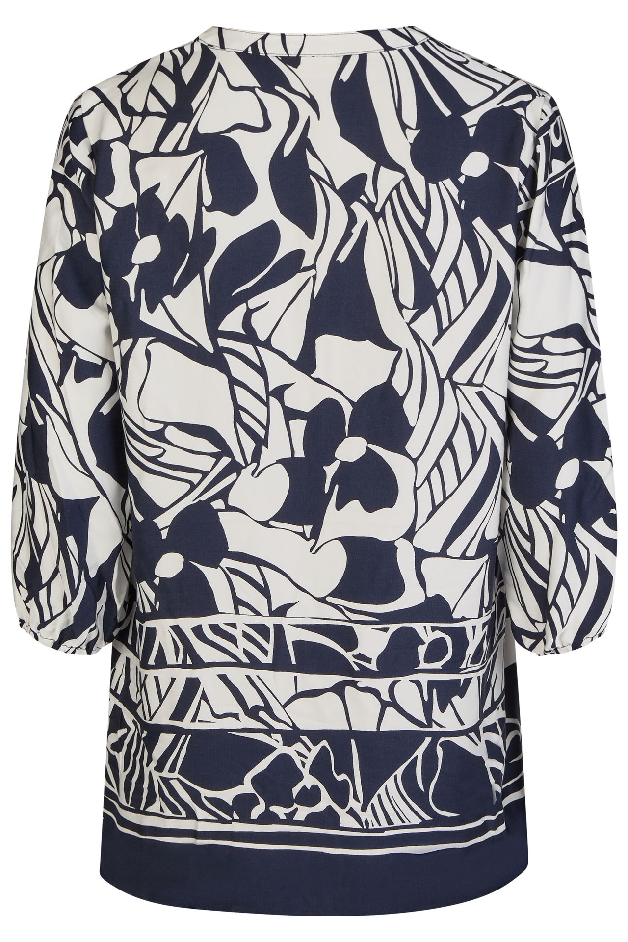 Tunika-Longbluse mit großem Allover-Print aus Viskose
