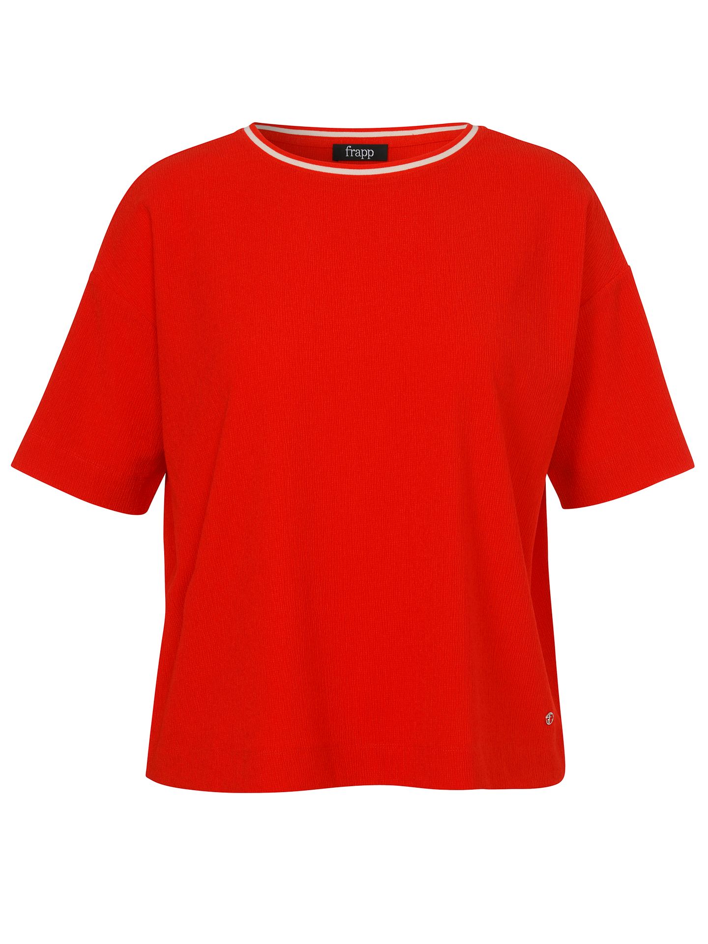 pflegeleichtes Blusenshirt in uni mit Strickpaspel am Hals