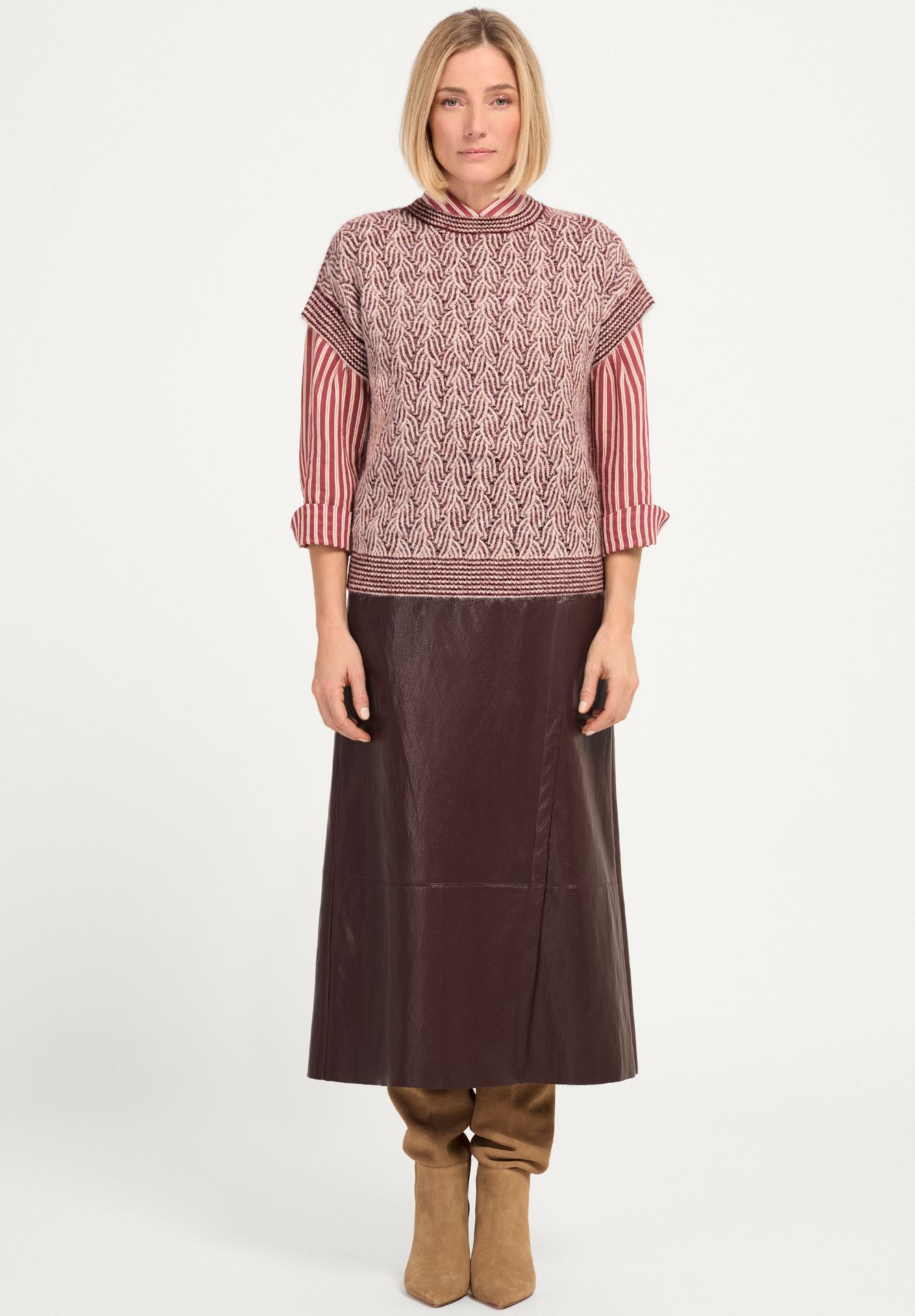 warmer Strick-Pillunder "OCTAVIA" mit modischem Strickmuster und Wollanteil