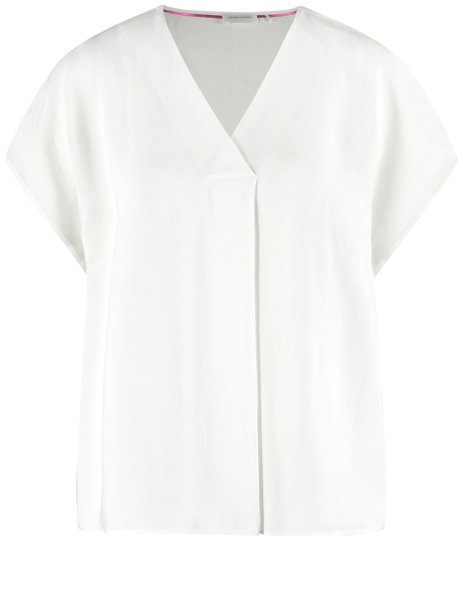 uni Blusenshirt mit aufspringender Falte aus reiner Viskose