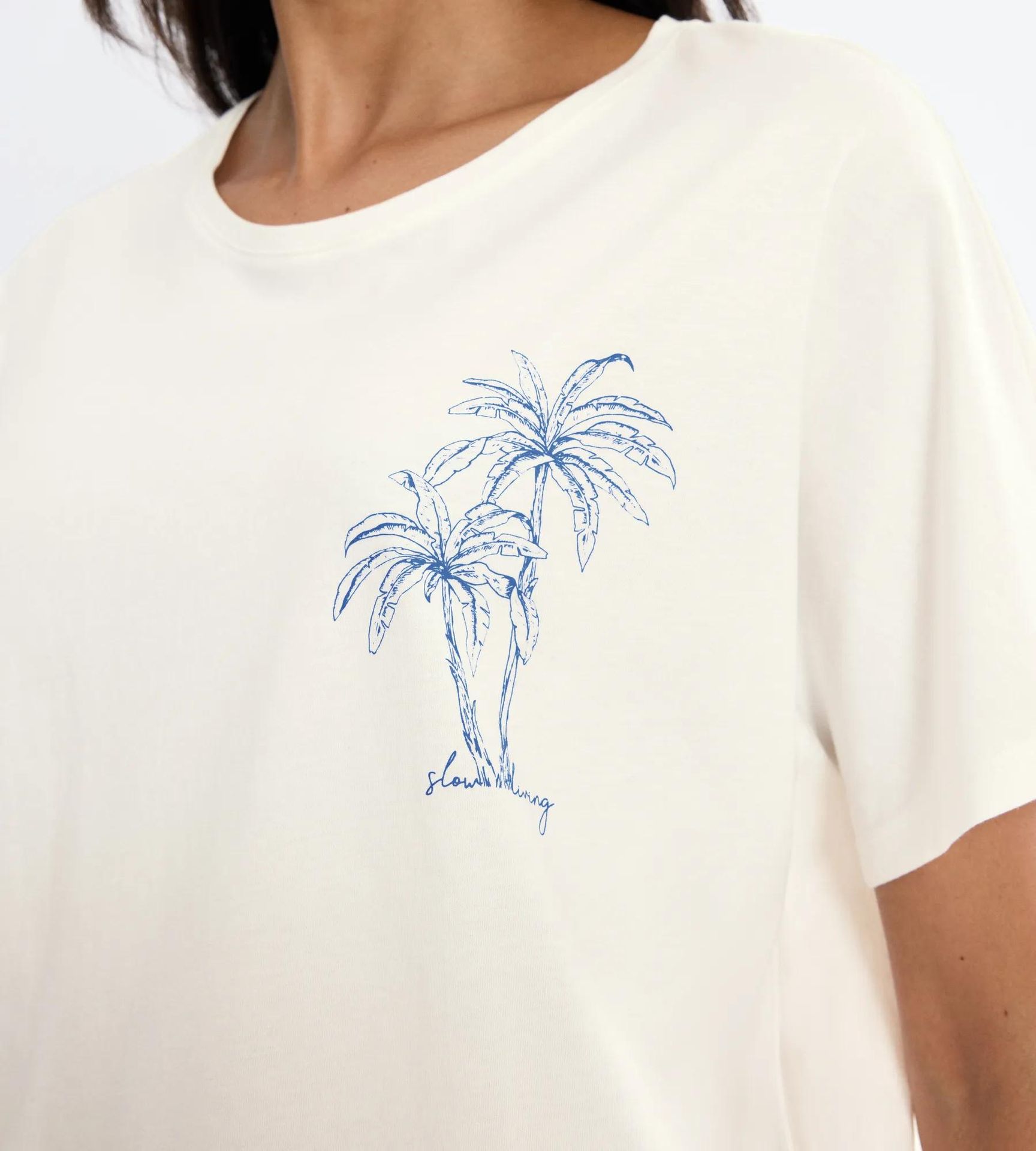 Sleepwear-T-Shirt "Mix & Match Top SSL 04 mit" mit kleinem Front-Print aus reinem Baumwoll-Jersey