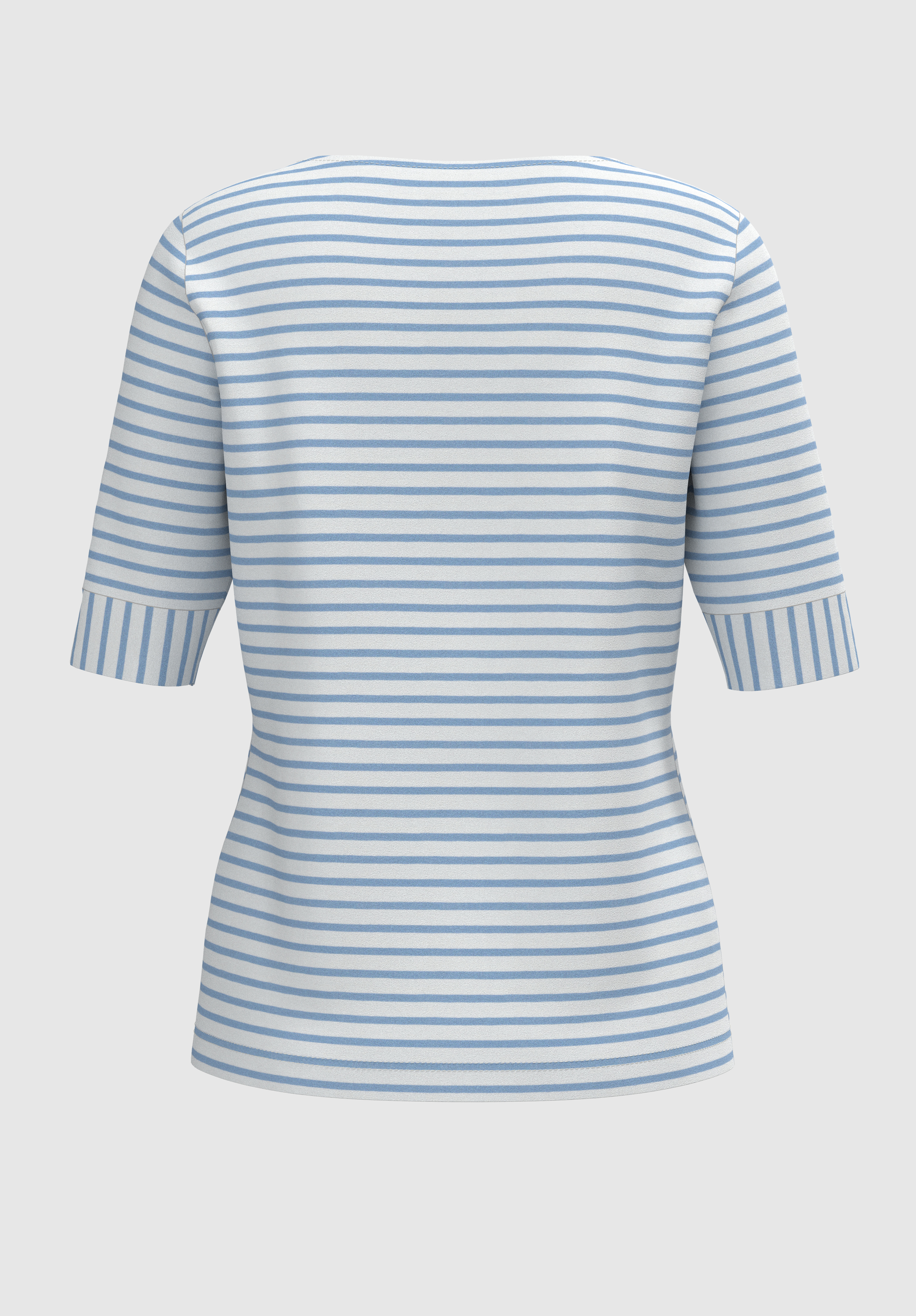 Halbarm-Shirt "DINIA" aus elastischer Baumwolle mit Streifenmuster