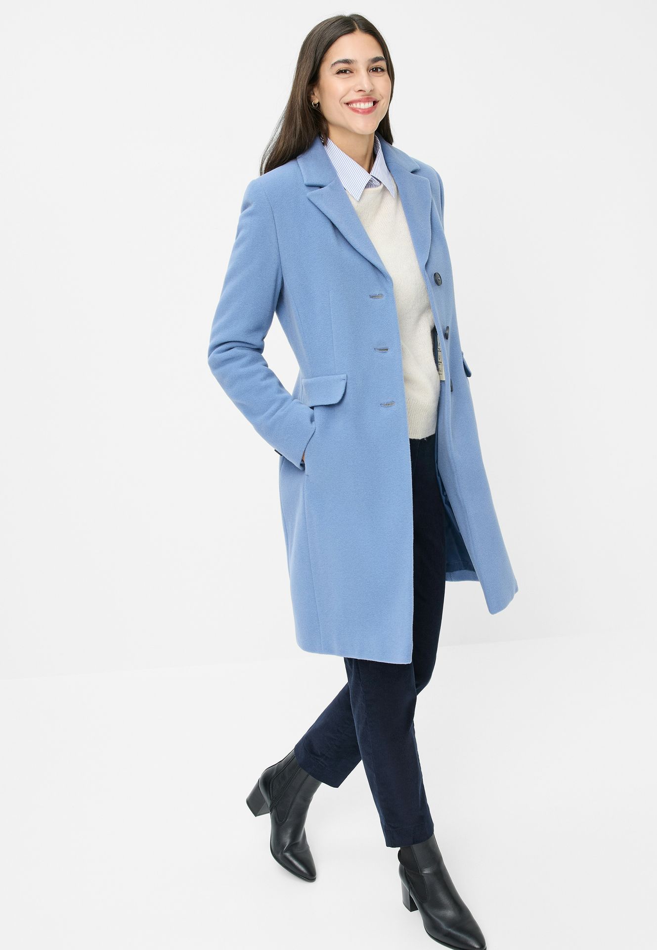 eleganter Wollkurzmantel im Blazerstil mit Cashmere-Anteil