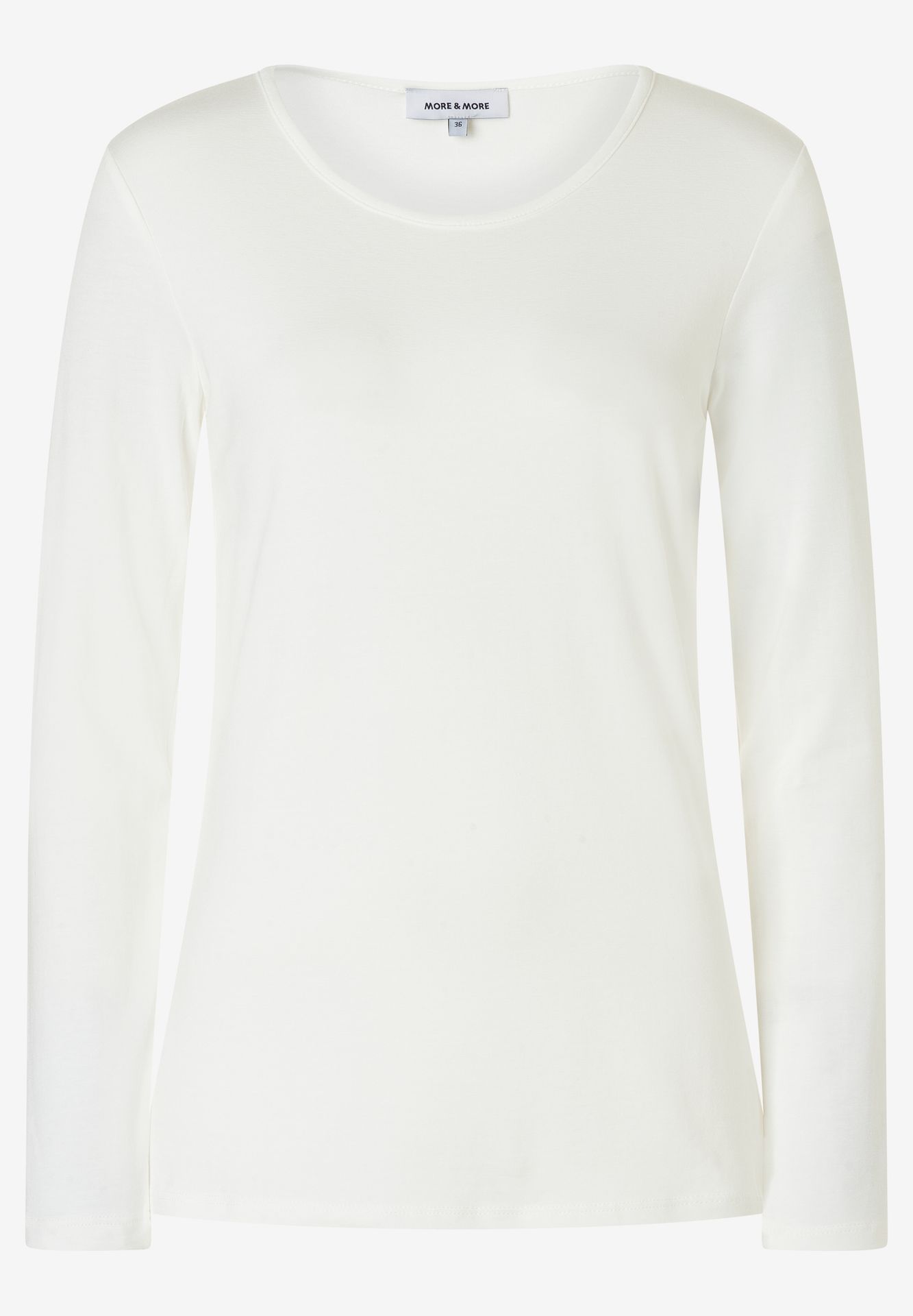 Basic-Langarm-Shirt aus Baumwoll-Modal-Mix