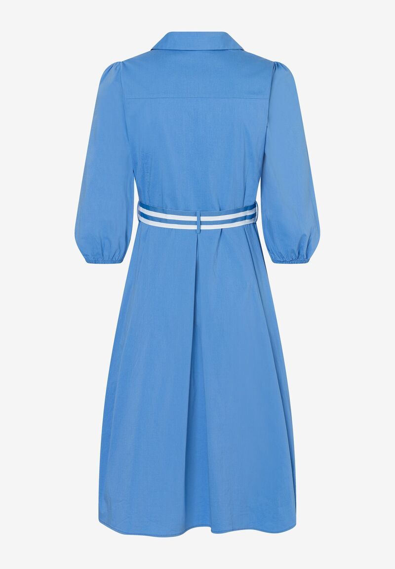 Hemdblusenkleid mit kontrastfarbenem Bindegürtel