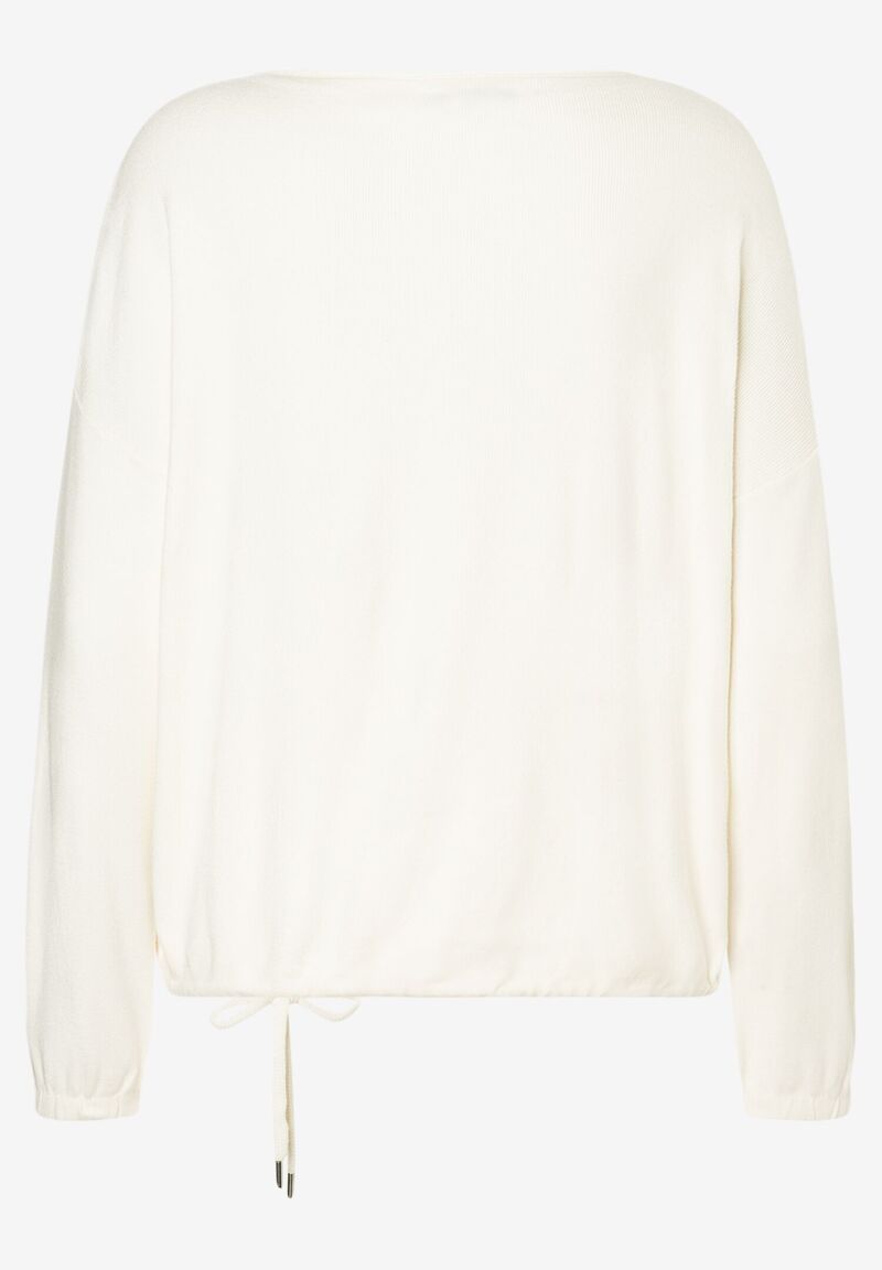 Oversized-Pullover mit Tunnelzug aus Viscose-Feinstrick