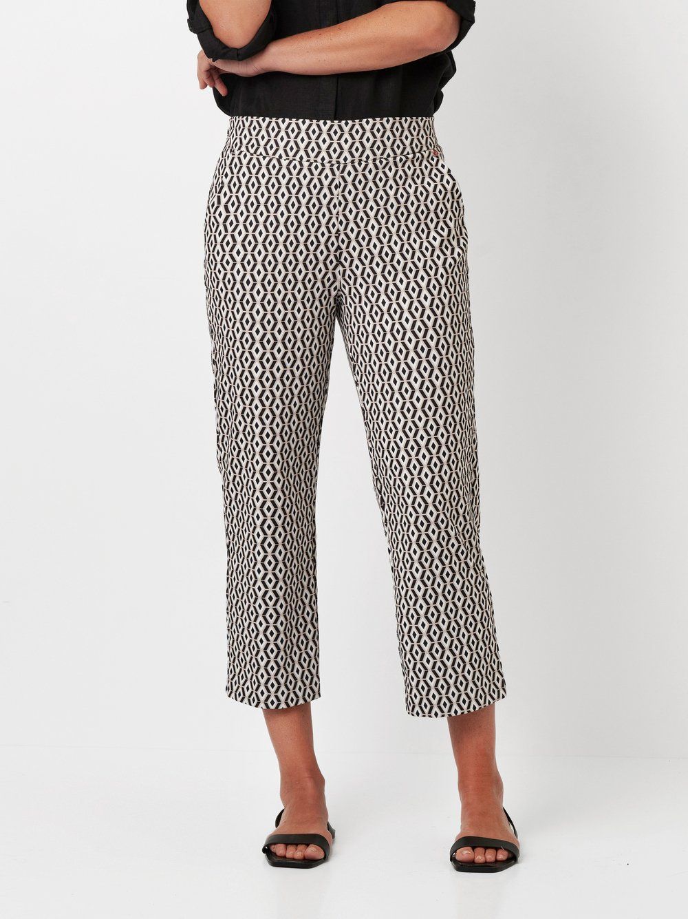 modische Schlupfhose "Scarlet Wide Leg 6/8" im graphischem Allover-Print