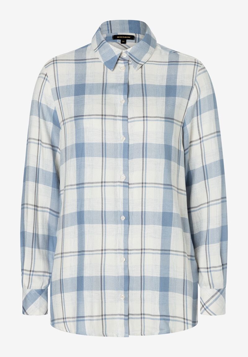 weite Flanell-Hemdbluse  kariert