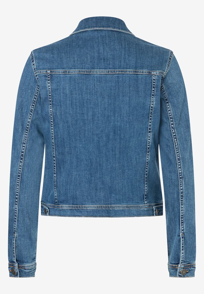 authentische leicht taillierte Jeansjacke in washed-out-Optik