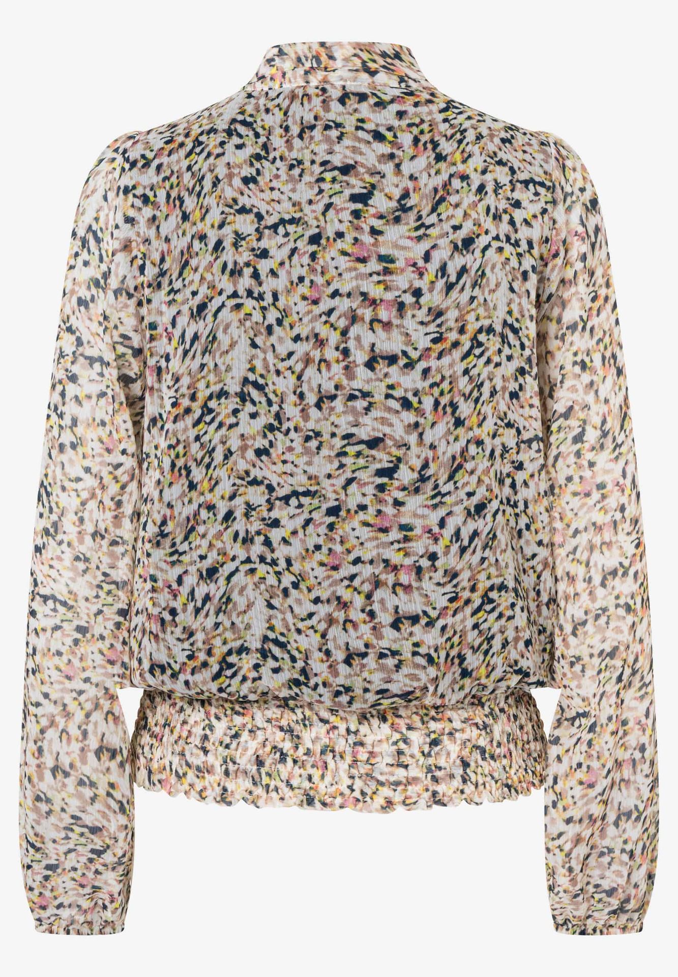 Chiffonbluse mit Schluppe un minimal-Allover-Print