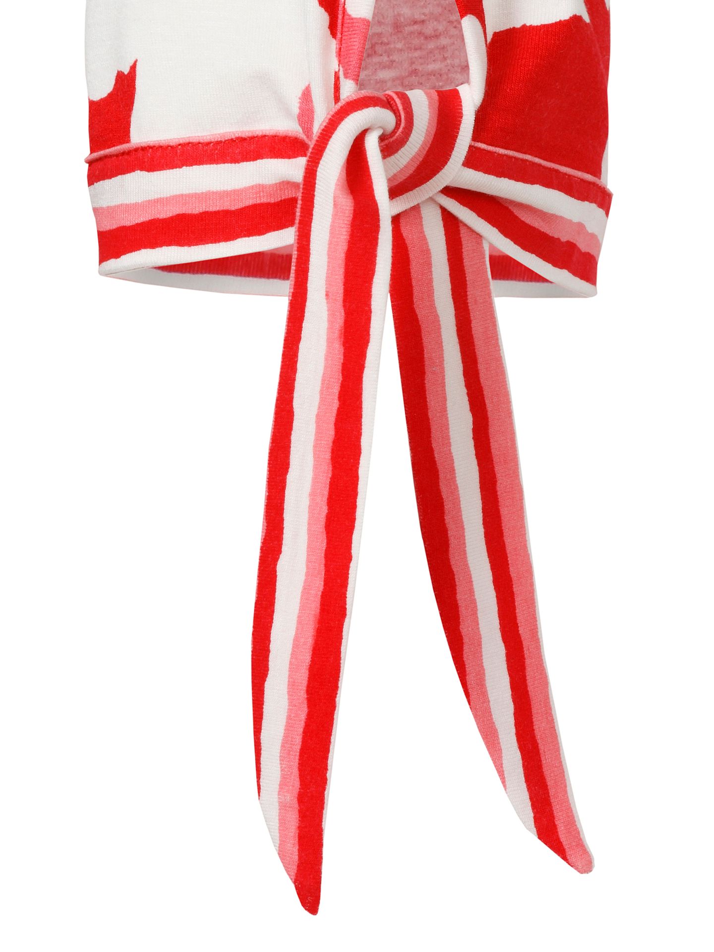 legeres T-Shirt mit großem floralem Print und Paspeln