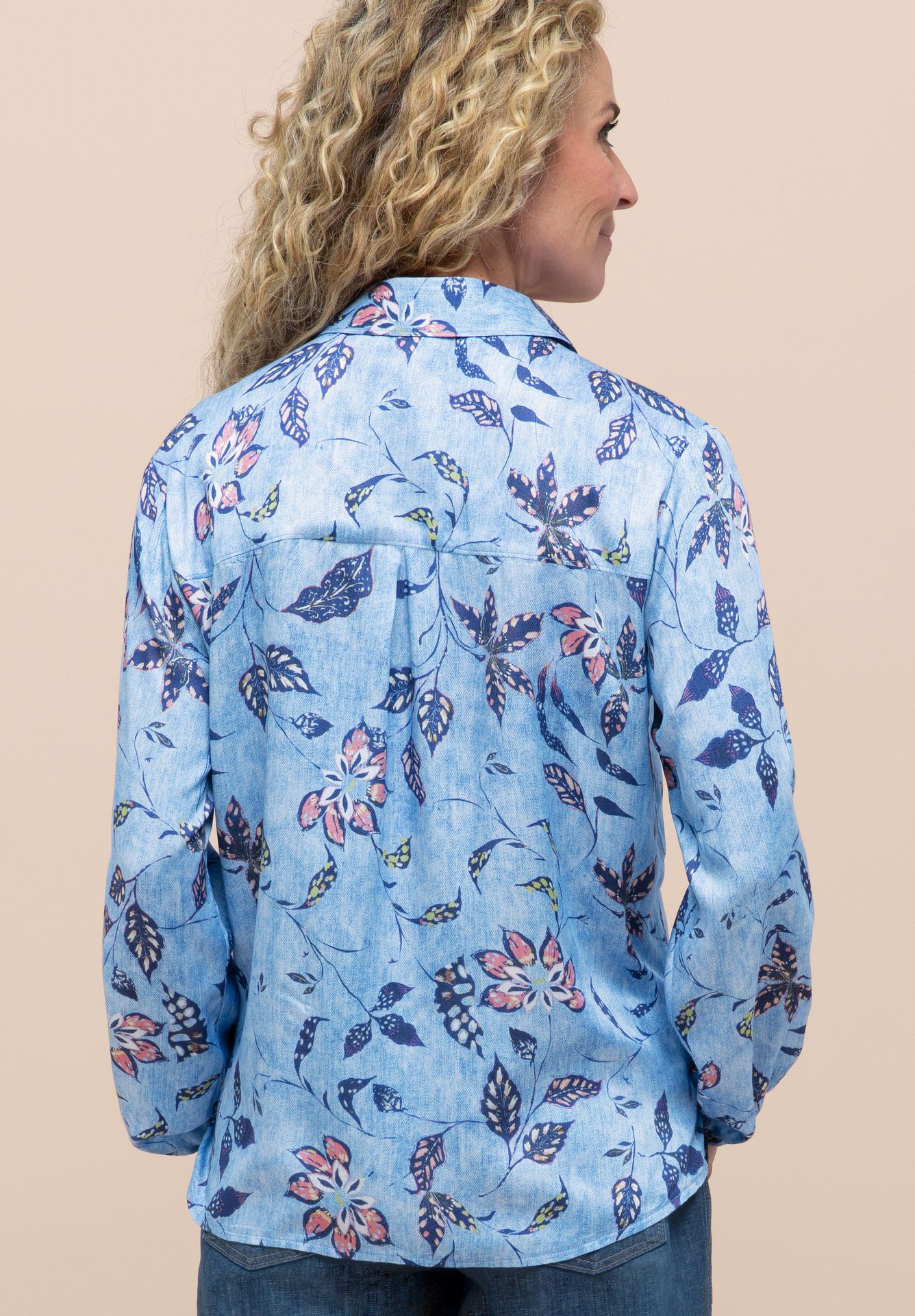 Bluse "ADINA" mit floralem Allover-Druck aus reiner Viskose