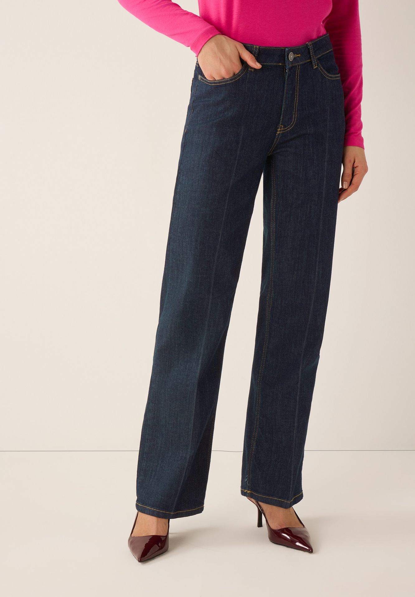 Jeans im Marlene Look aus authentischem Denim aus Baumwoll-Elasthan