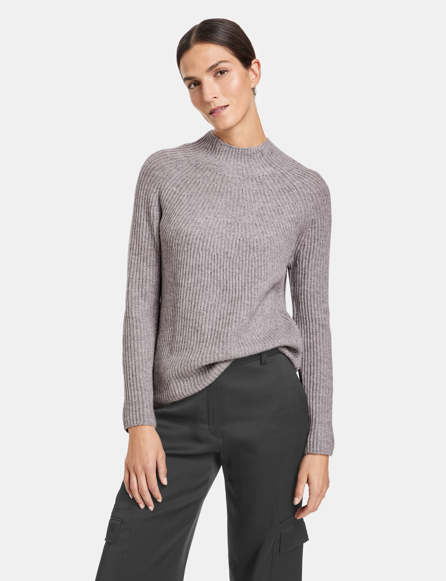 Woll-Pullover im Grob-Strick mit Cashmere-Anteil