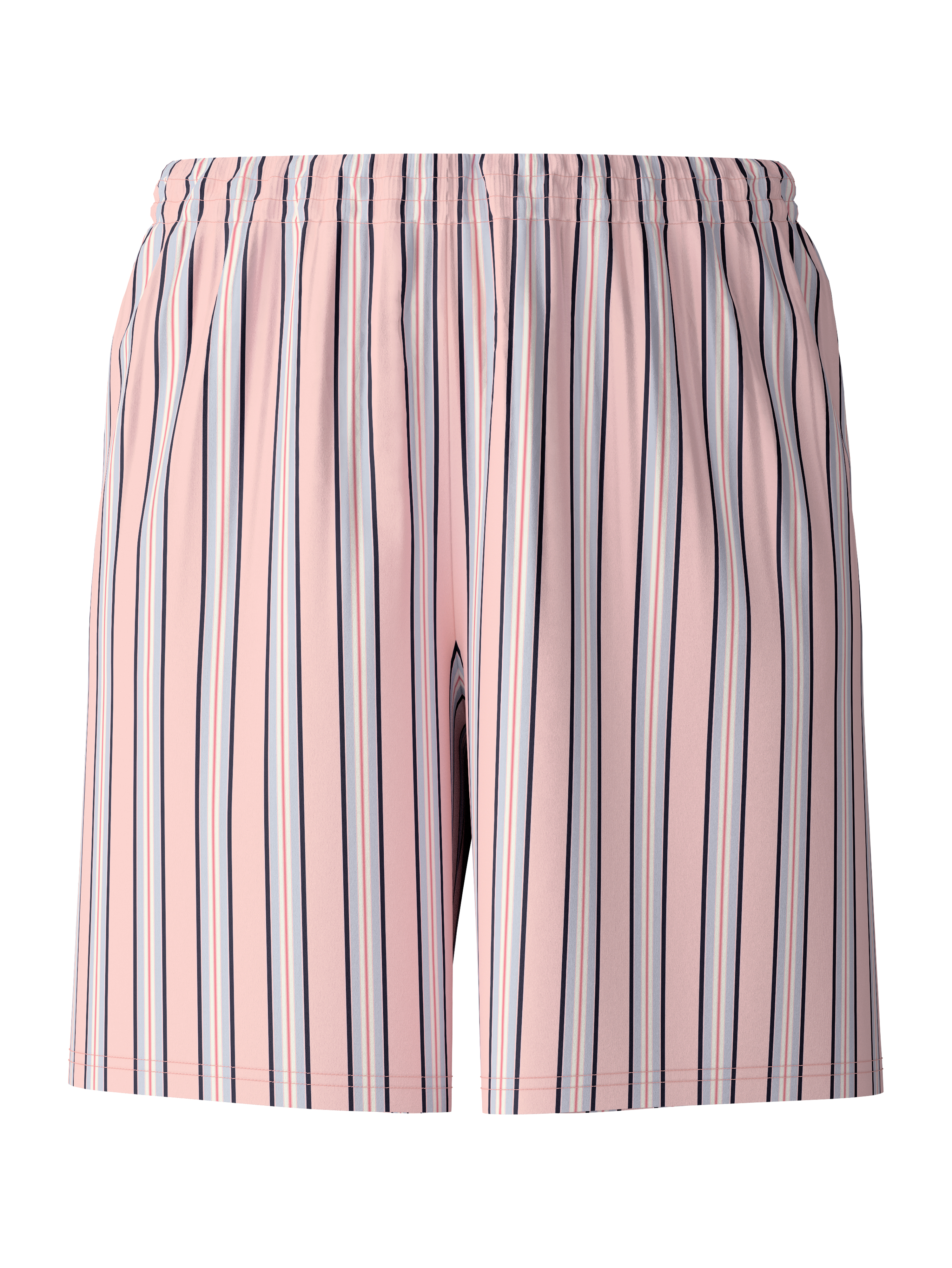 gestreifte Damen Night-Shorts aus reinem Baumwoll-Jersey