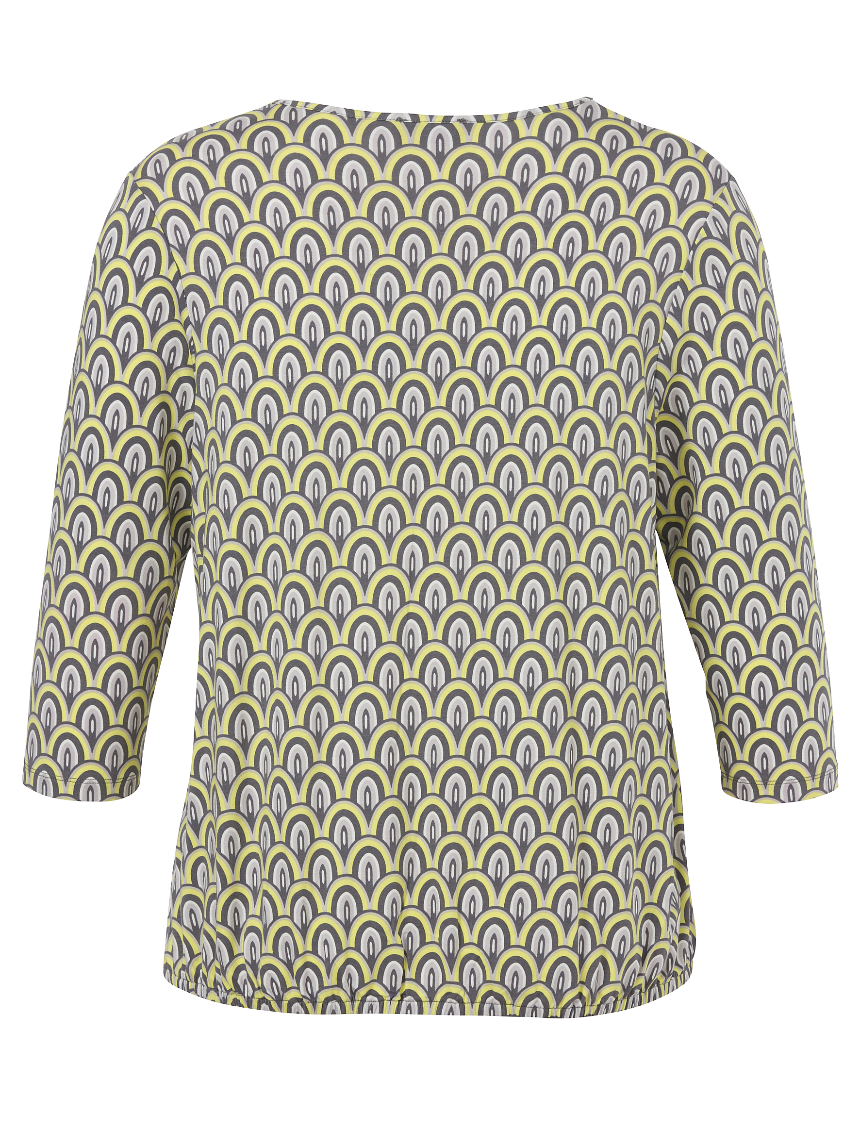Viscose-Shirt mit graphischem Print und  3/4 Arm