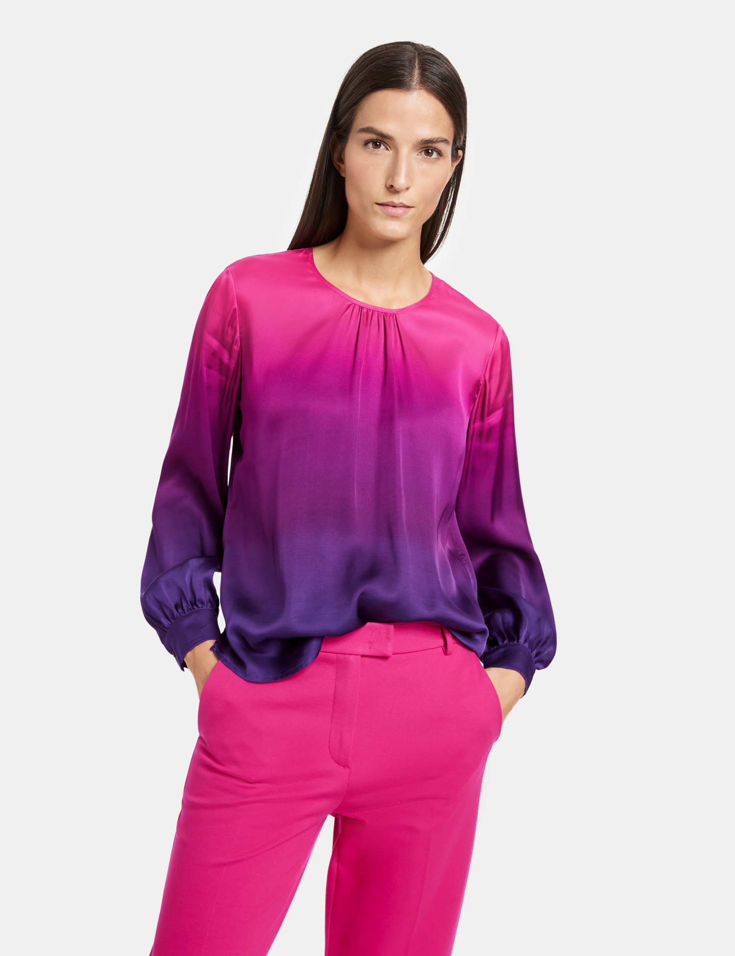 elegante Viskose-Schlupf-Bluse mit Farbverlauf